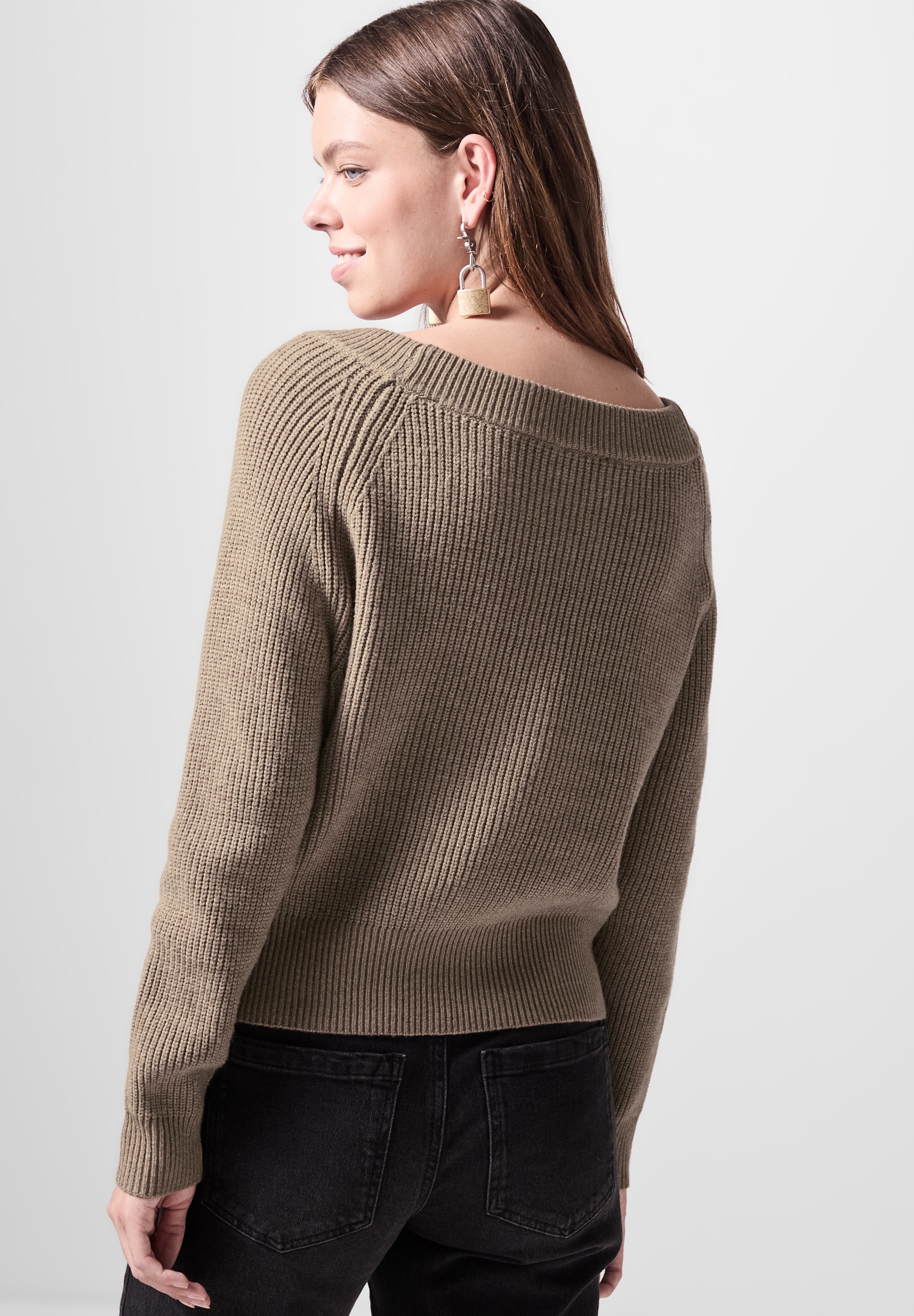 STREET ONE STUDIO Strickpullover, mit U-Boot-Ausschnitt