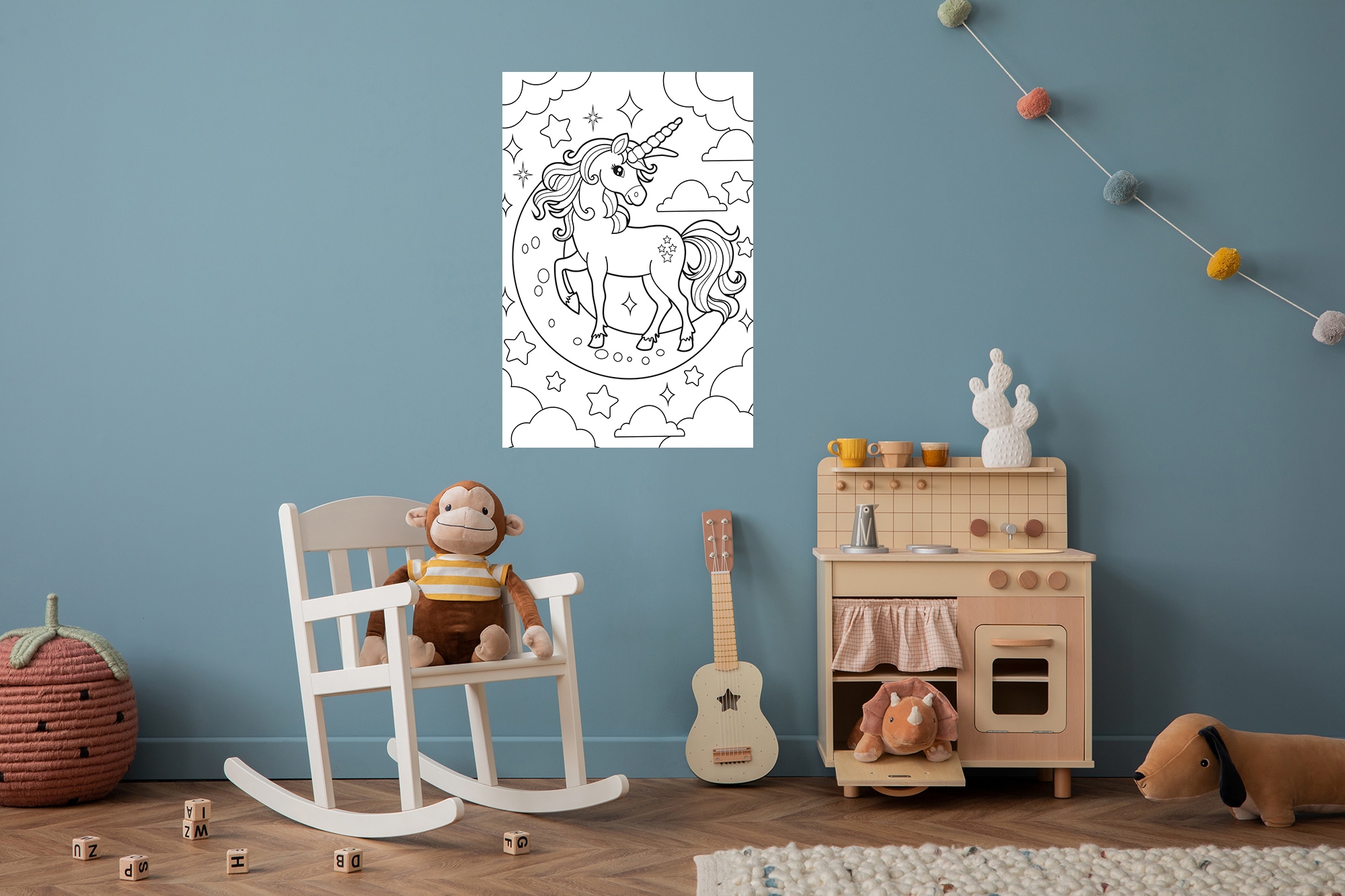 queence Wandsticker »Einhorn am Himmel«, (1 St.), DIY-Wandsticker zum Bemalen