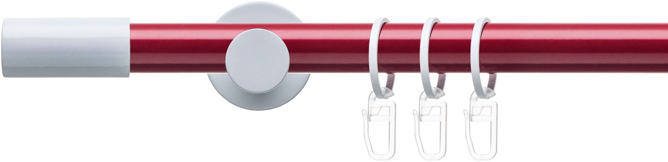 Liedeco 1100000002199 "Fertigstilgarnitur 20 mm Power Celebration Zylinder" Ø 2 mm 1 läufig-läufig Fixmaß Gardinenstange Komplett, Farbkombination