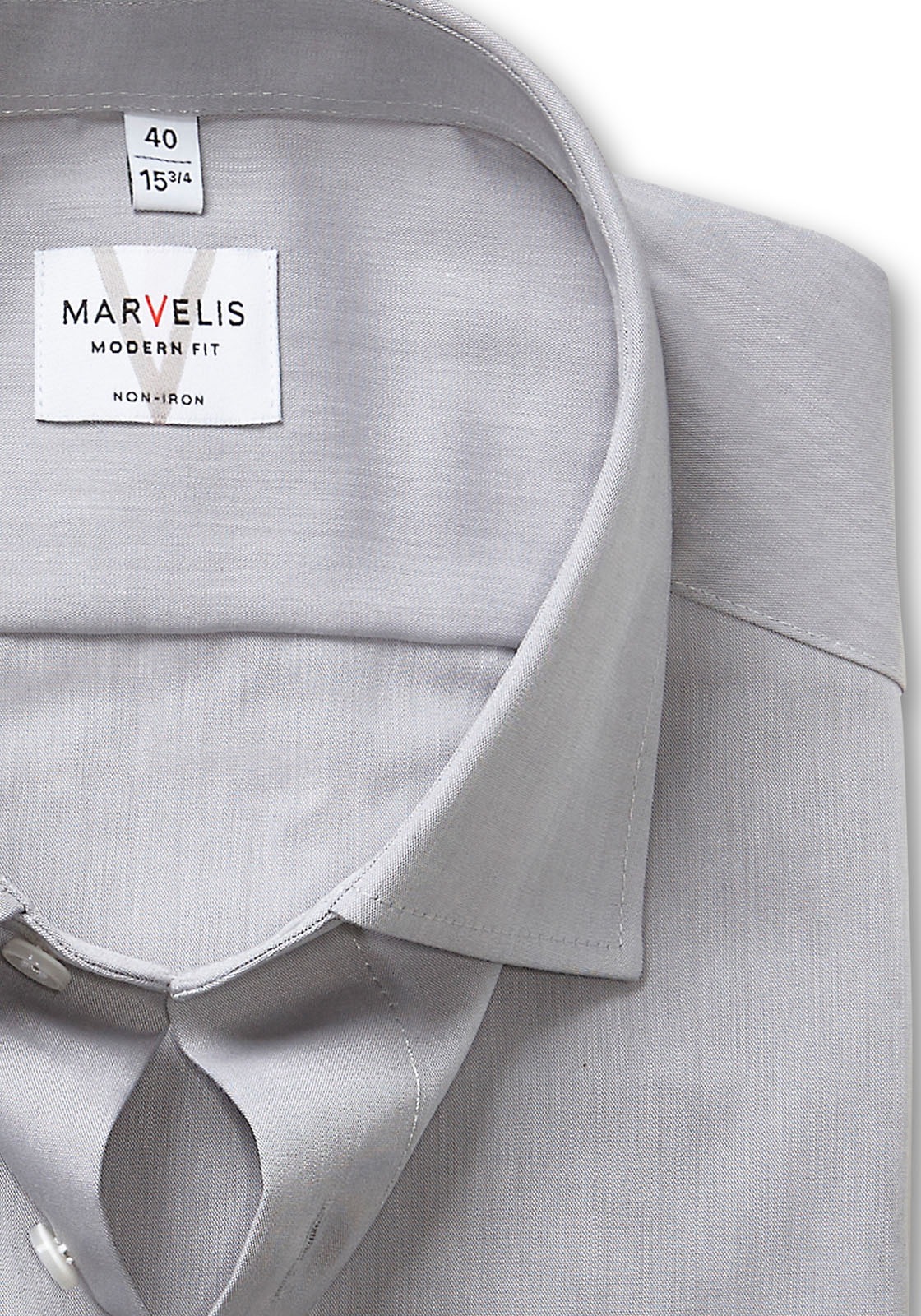MARVELIS Langarmhemd Businesshemd, Basic, New-Kentkragen, leicht tailliert günstig online kaufen