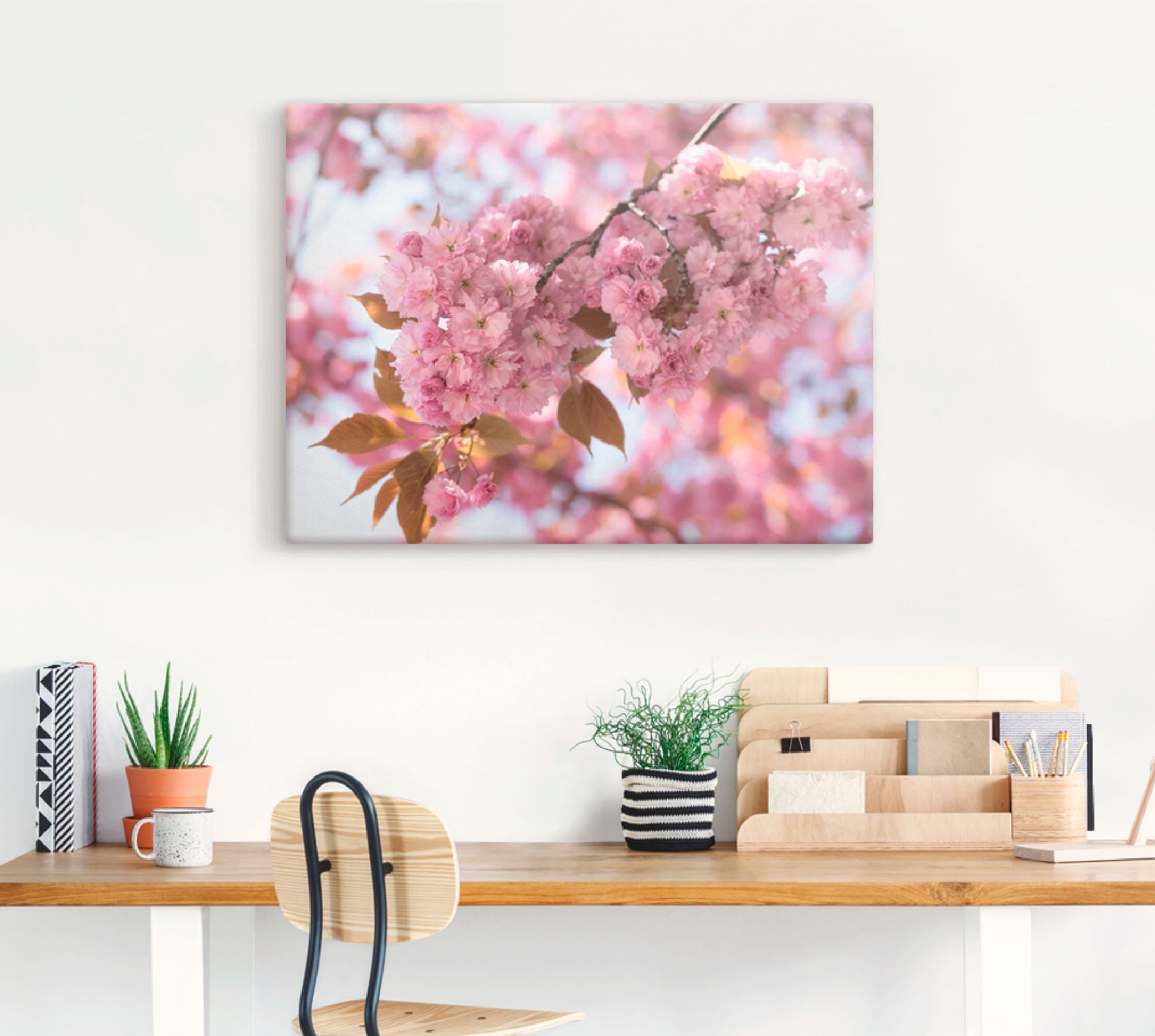 Artland Wandbild »Japanische Kirschblüte in Love I«, Blumen, (1 St.), als Leinwandbild, Poster, Wandaufkleber in verschied. Größen