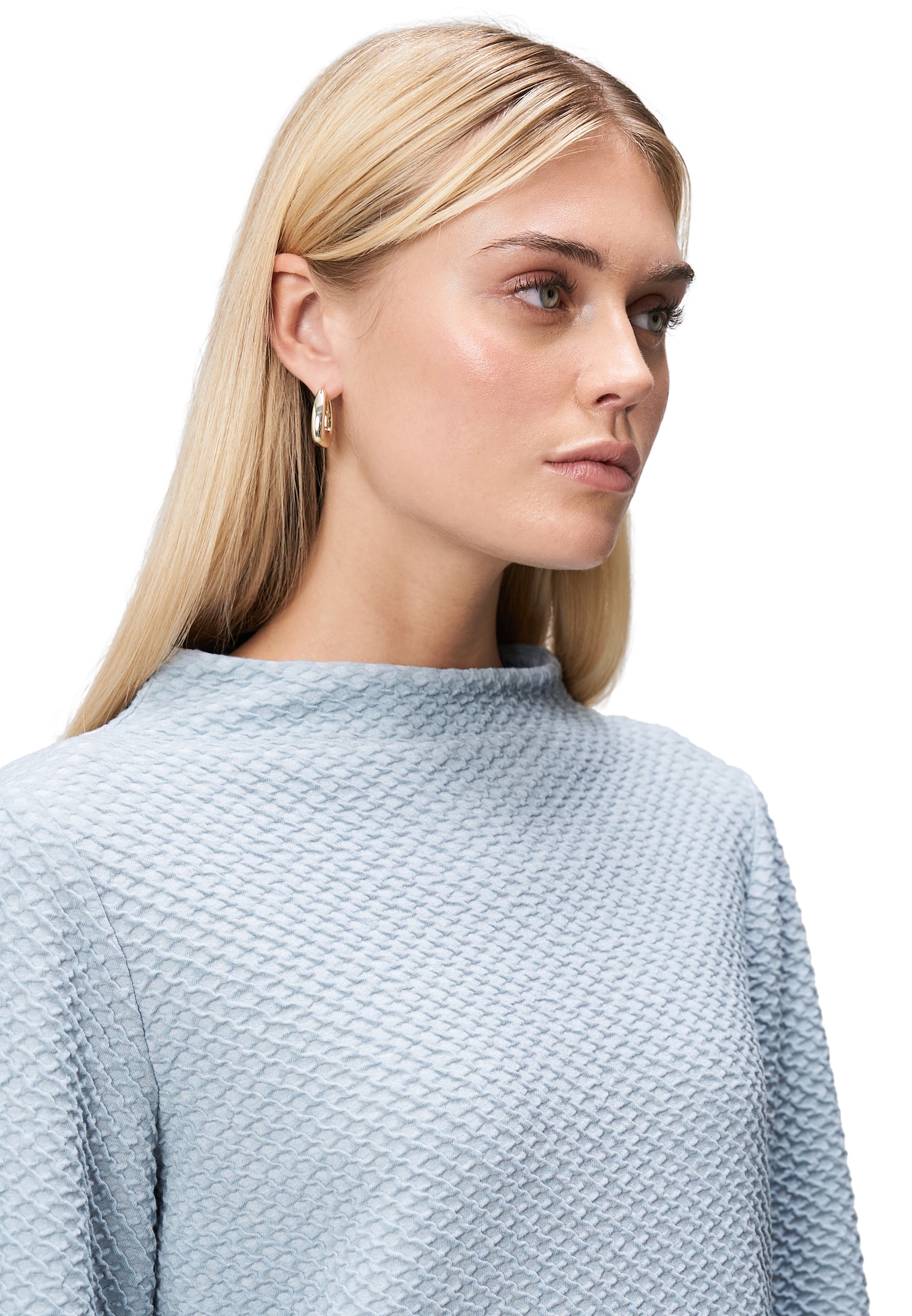 Zero Sweatshirt »zero Damen Sweatshirt strukturiert Stehkragen«, strukturiert