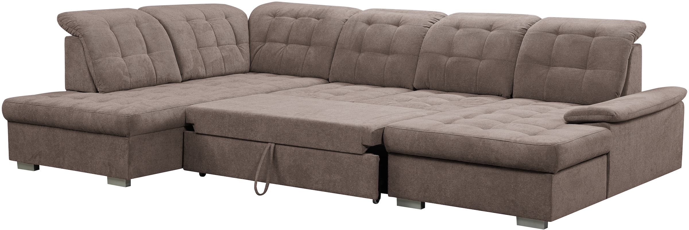 WERK2 Wohnlandschaft »Kordula-New U-Form«, Sofa in U-Form mit Schlaffunktion & Bettkasten, Schlafcouch