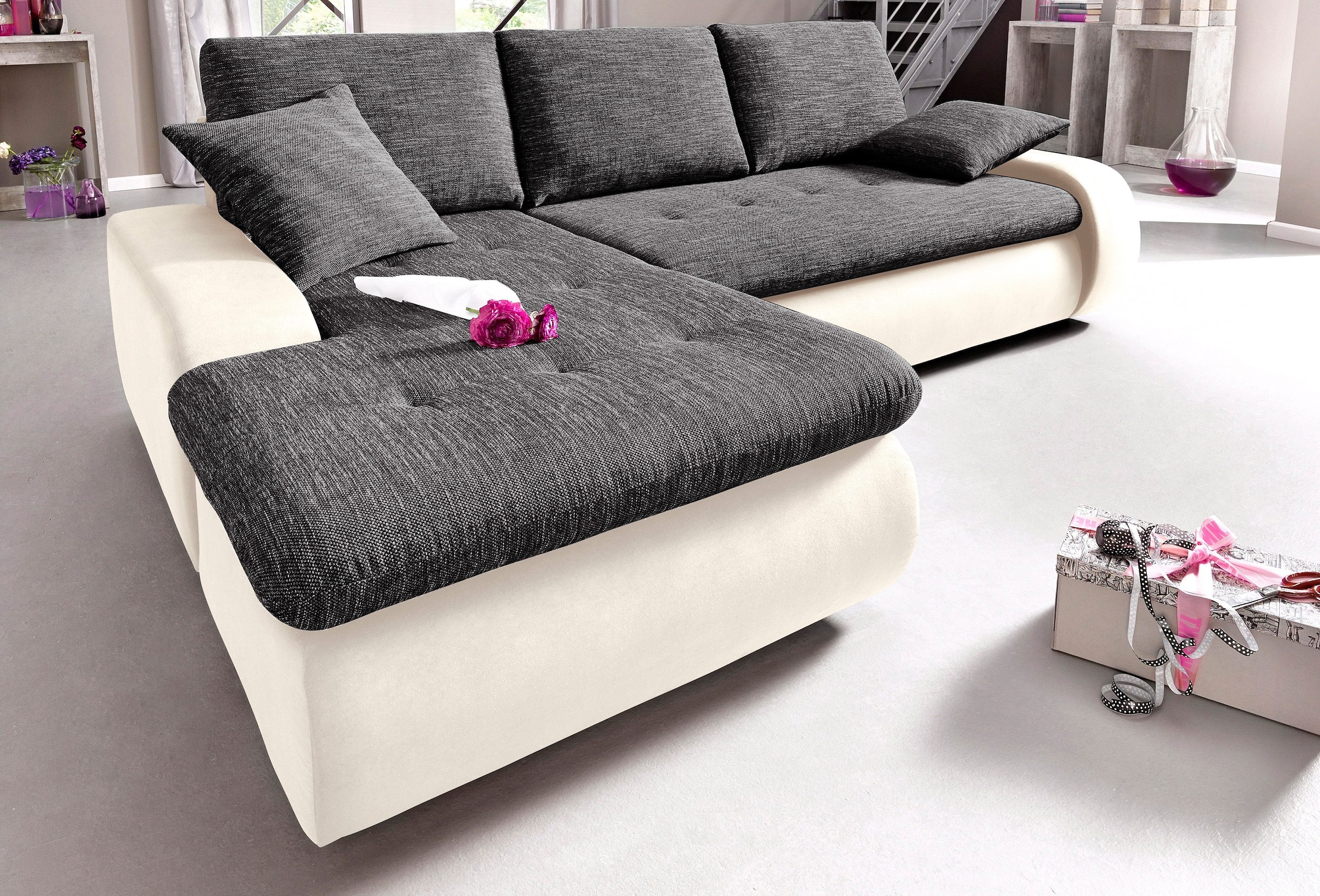 TRENDMANUFAKTUR Ecksofa "Indie, modern und bequem, Materialmix, OTTOs Choic günstig online kaufen