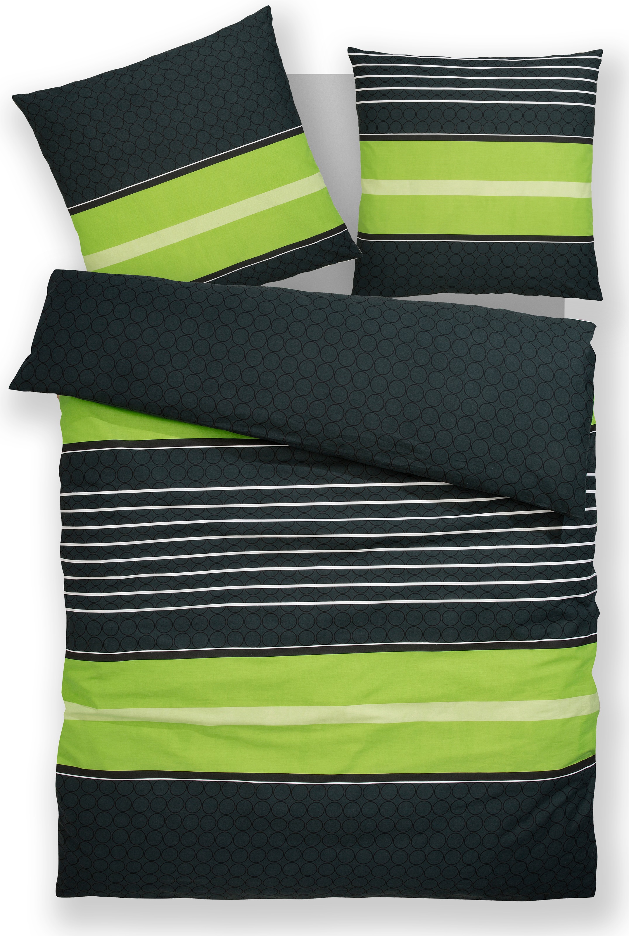 OTTO home Bettwäsche "Circle" 2 Stk. Bettwäsche aus Baumwolle mit Streifen- günstig online kaufen