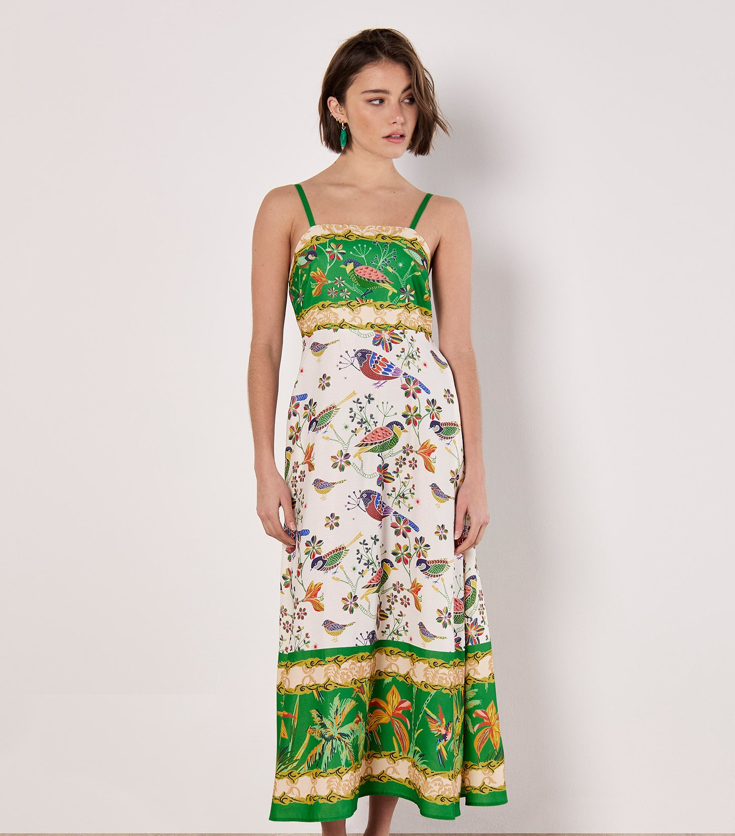 Apricot Druckkleid "Druck Midikleid" mit Trägern