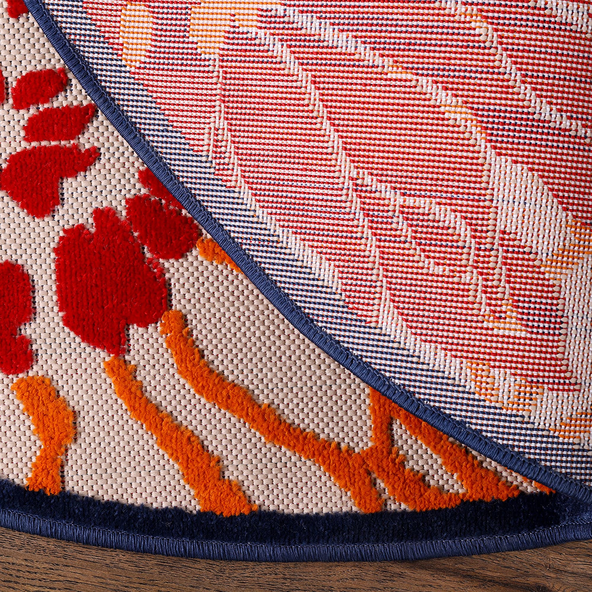 Sanat Teppich »Floral 2 Outdoor«, rund, 6 mm Höhe, In- und Outdoor geeignet, florales Design, Balkon, Terasse