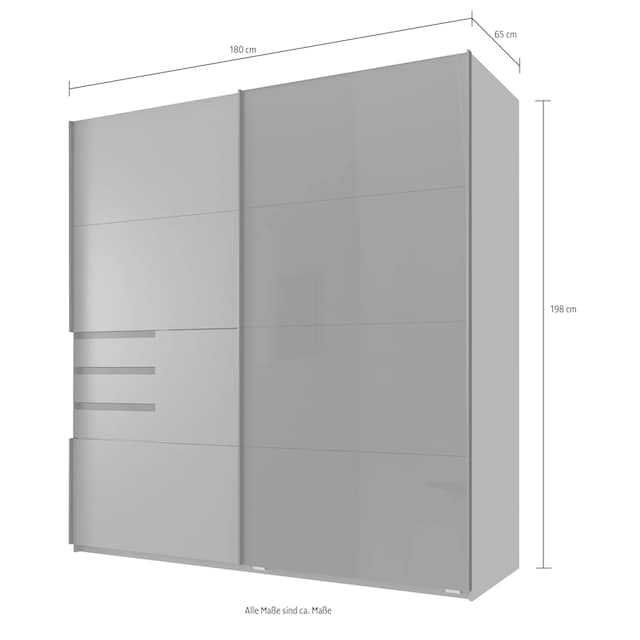 Wimex Schwebetürenschrank »Schwerin«, mit Schubladen auf bequemer  Zugriffshöhe, mit Glastür | BAUR