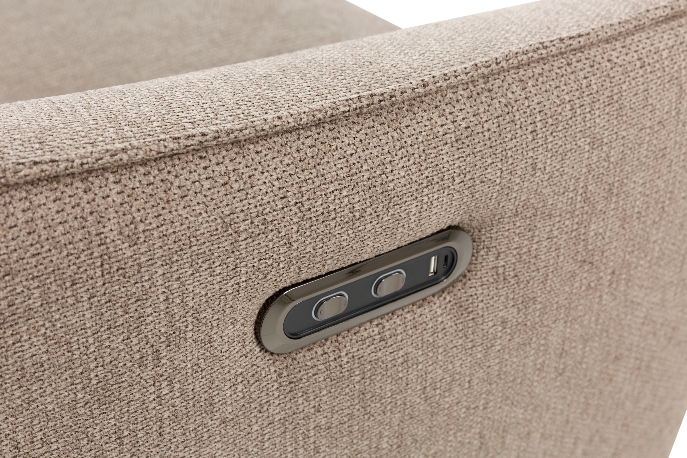 INOSIGN Ecksofa »TAYLER 3-Sitzer, L-Form (Breite 239cm), elektr. Relaxfunktion, USB A/C«, und Recamiere, Liegefunktion durch Recliner, Federkernpolsterung