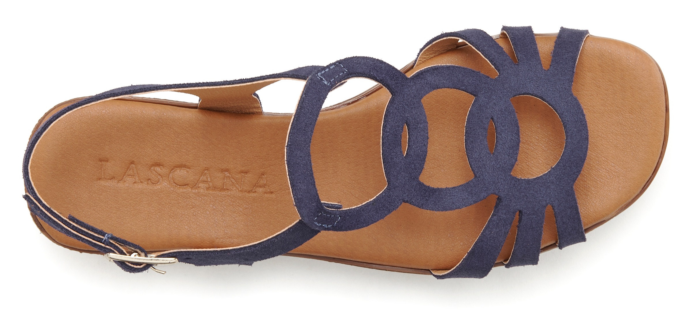 Sandale LASCANA "Sommerschuh", Damen, Gr. 37, blau, Obermaterial: 100% Rindsleder. Decksohle: 100% Textilmaterial. Futter: 100% Textilmaterial. Laufsohle: 100% Synthetik, unifarben, Schuhe Sandale, aus hochwertigem Leder, Sandalette, Sommerschuh 2