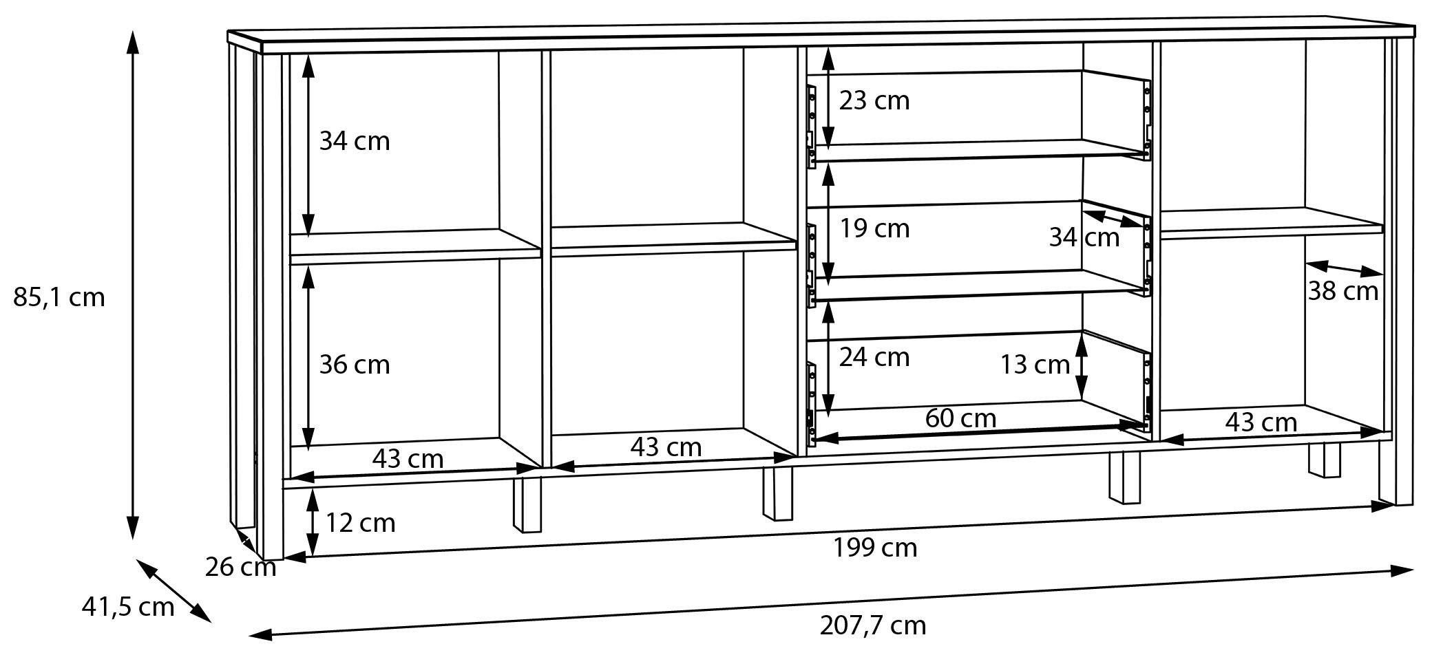 FORTE Sideboard »Saitama«
