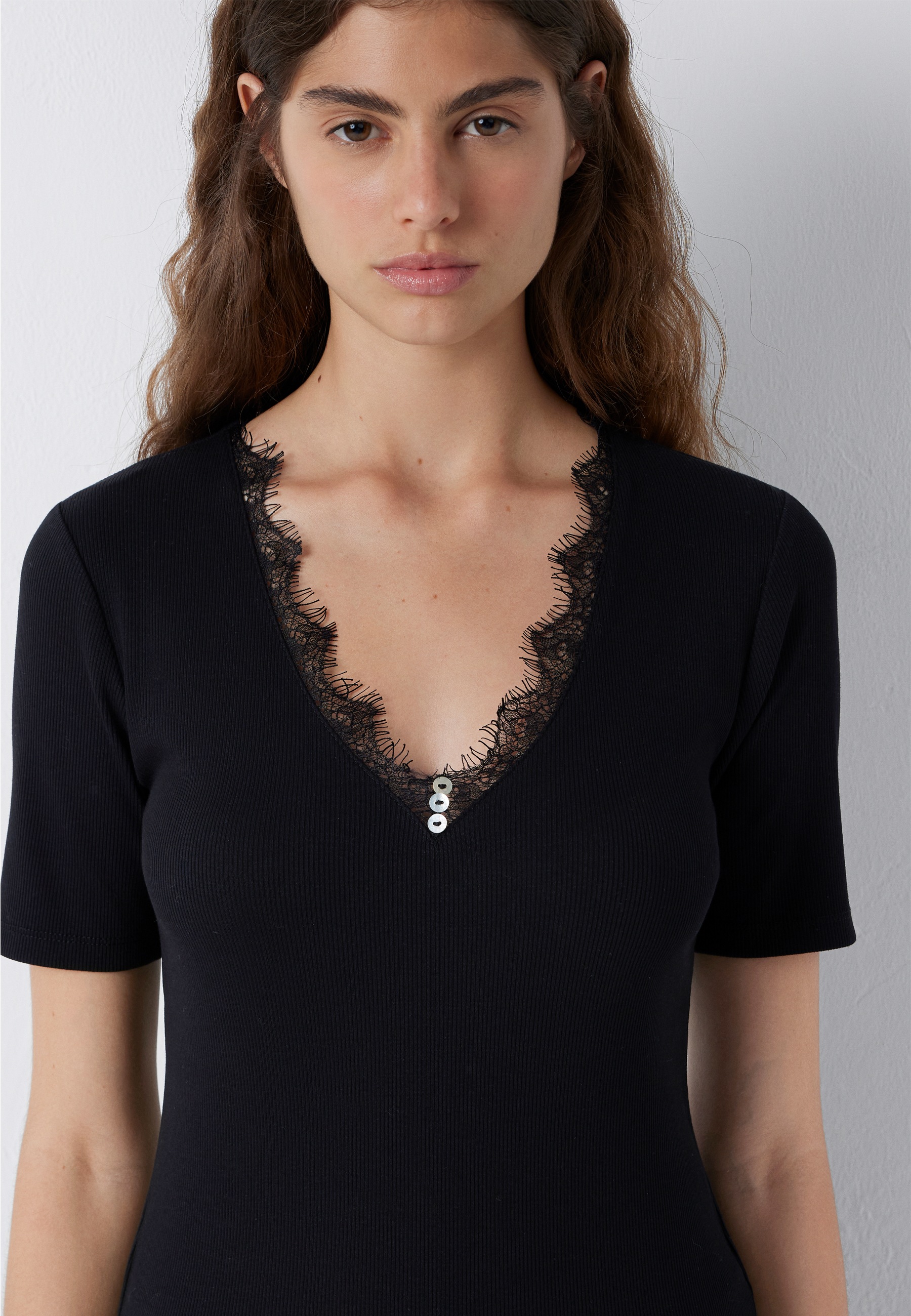 Mavi V-Shirt »FASHION JERSEY« Spitzen Top
