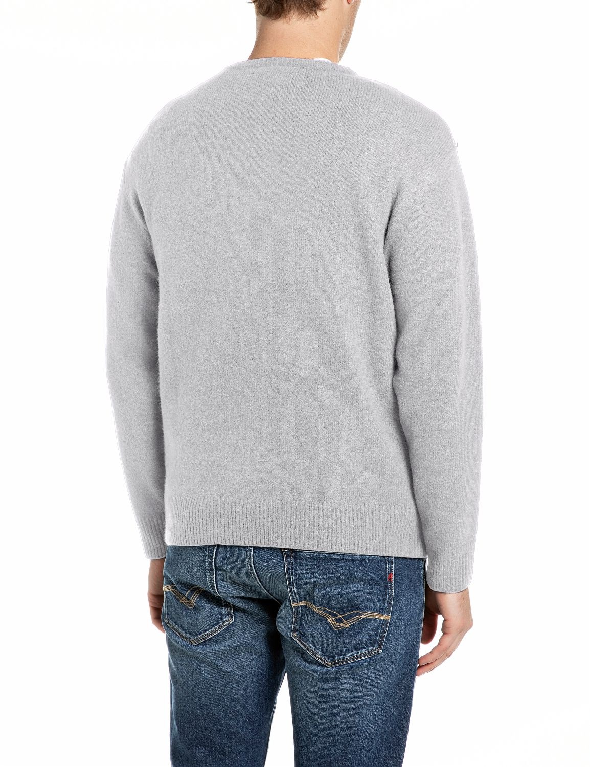 Replay Strickpullover mit Zopfmuster, Materialmix mit Woll-Anteil