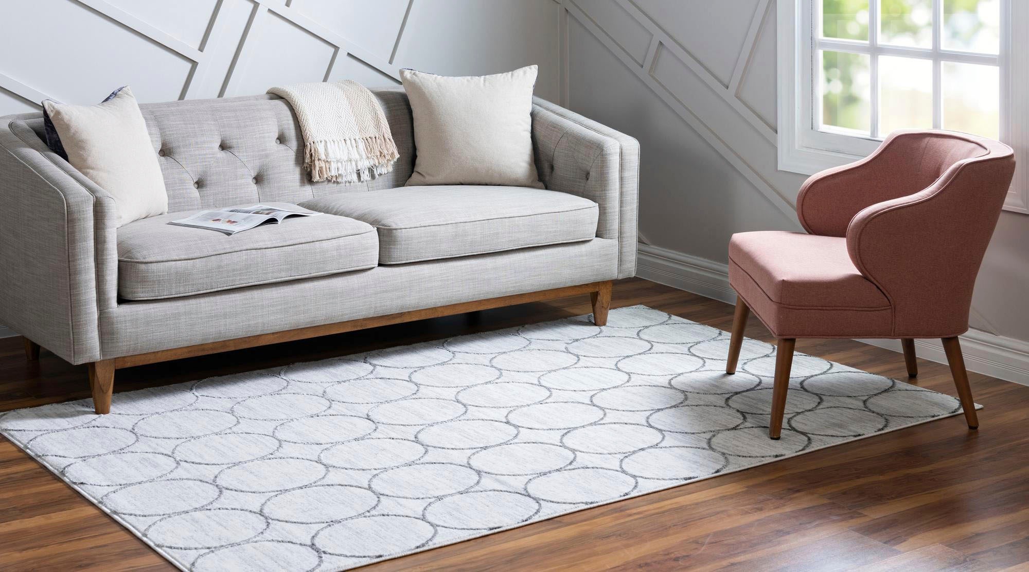 Myflair Möbel & Accessoires Teppich »Titan Trellis, LAGERRÄUMUNG!«, rechteckig, 13 mm Höhe, Kurzflor, gewebt, modernes Design, Motiv Kreise