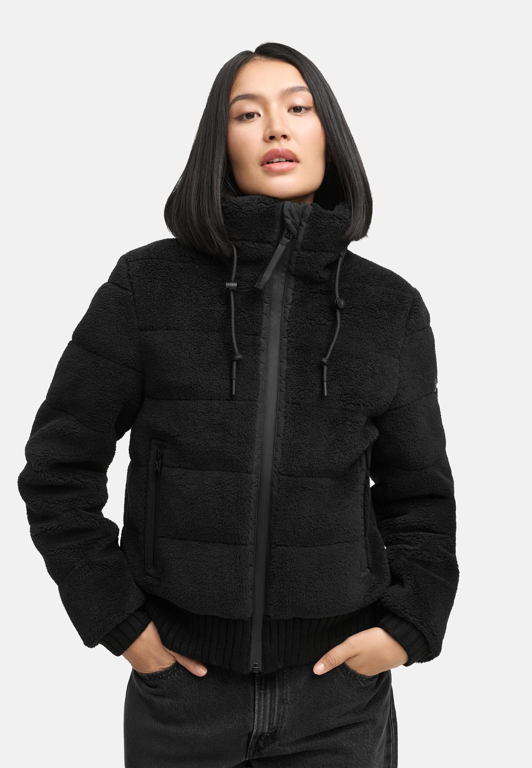 Navahoo Plüschjacke »Schneepuder 14«, warme Damen Teddyjacke für den Winter