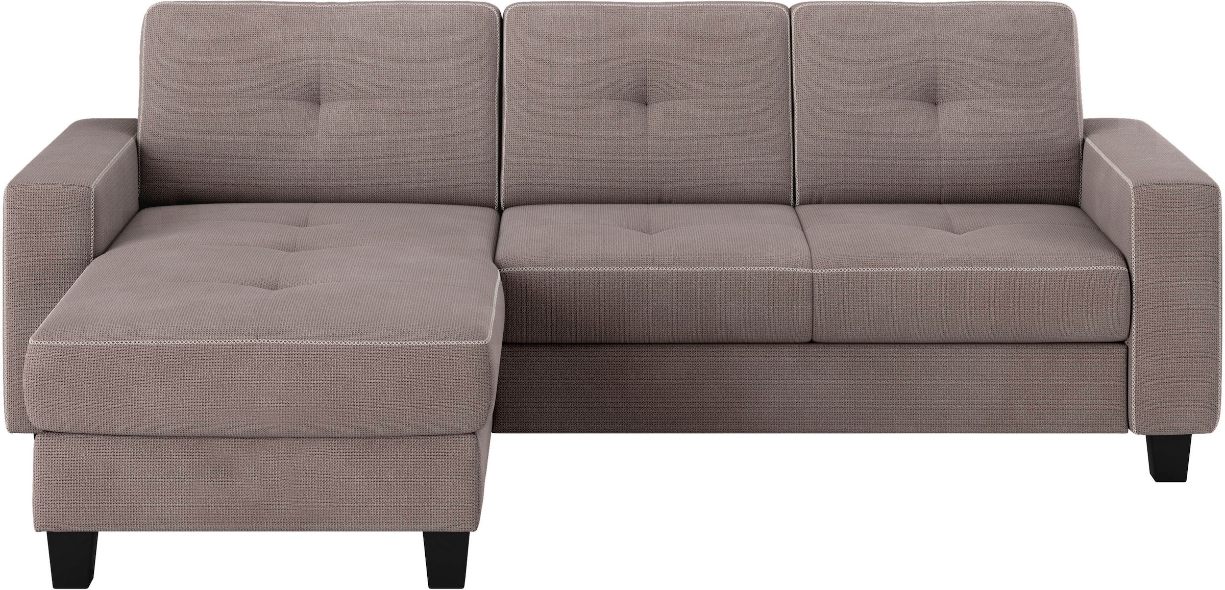 Places of Style Ecksofa »Varese L-Form«, wahlweise mit Bettfunktion und Bettkasten