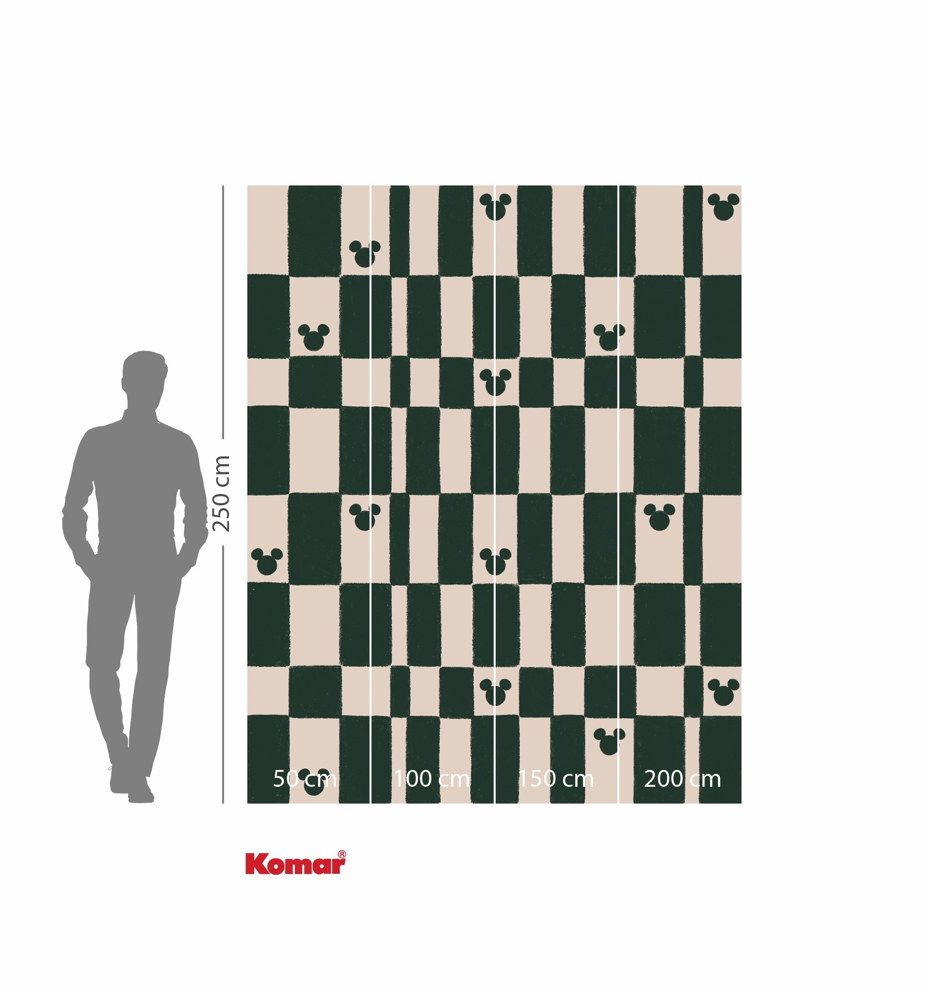 Komar Kindertapete »Disney Mickey Mouse Green Chess«, bedruckt