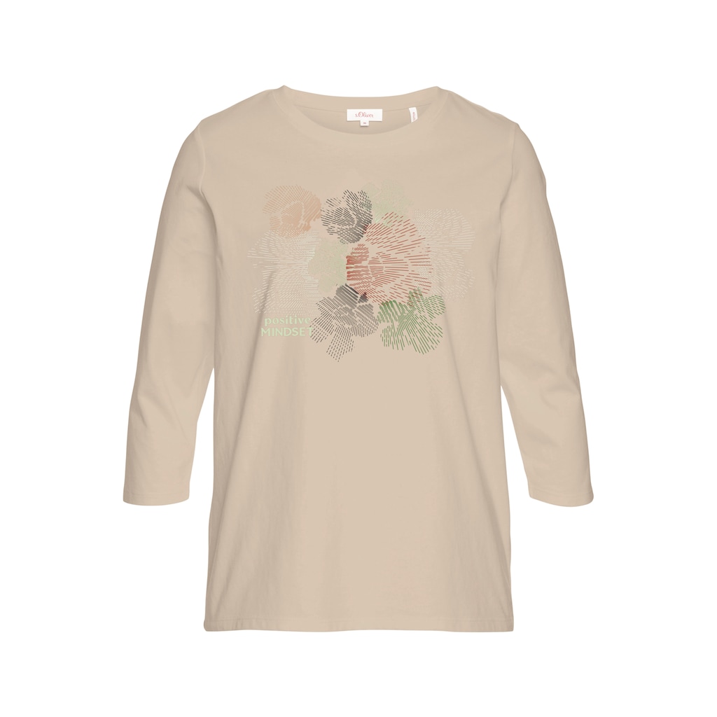s.Oliver 3/4-Arm-Shirt mit floralem Frontprint