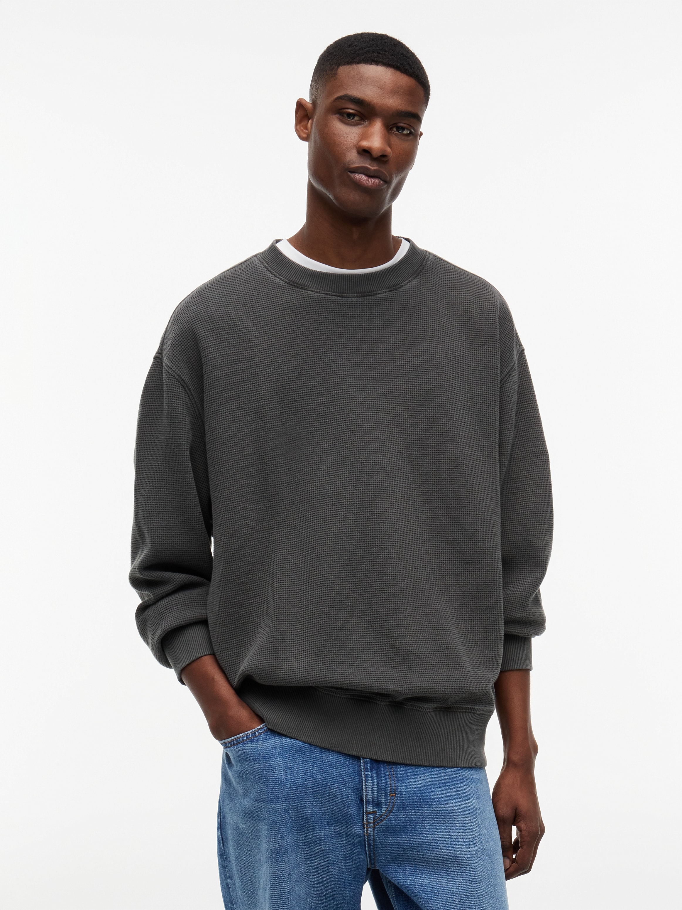 Tommy Jeans Rundhalspullover "TJM RELAXED WASHED WAFFLE" günstig online kaufen