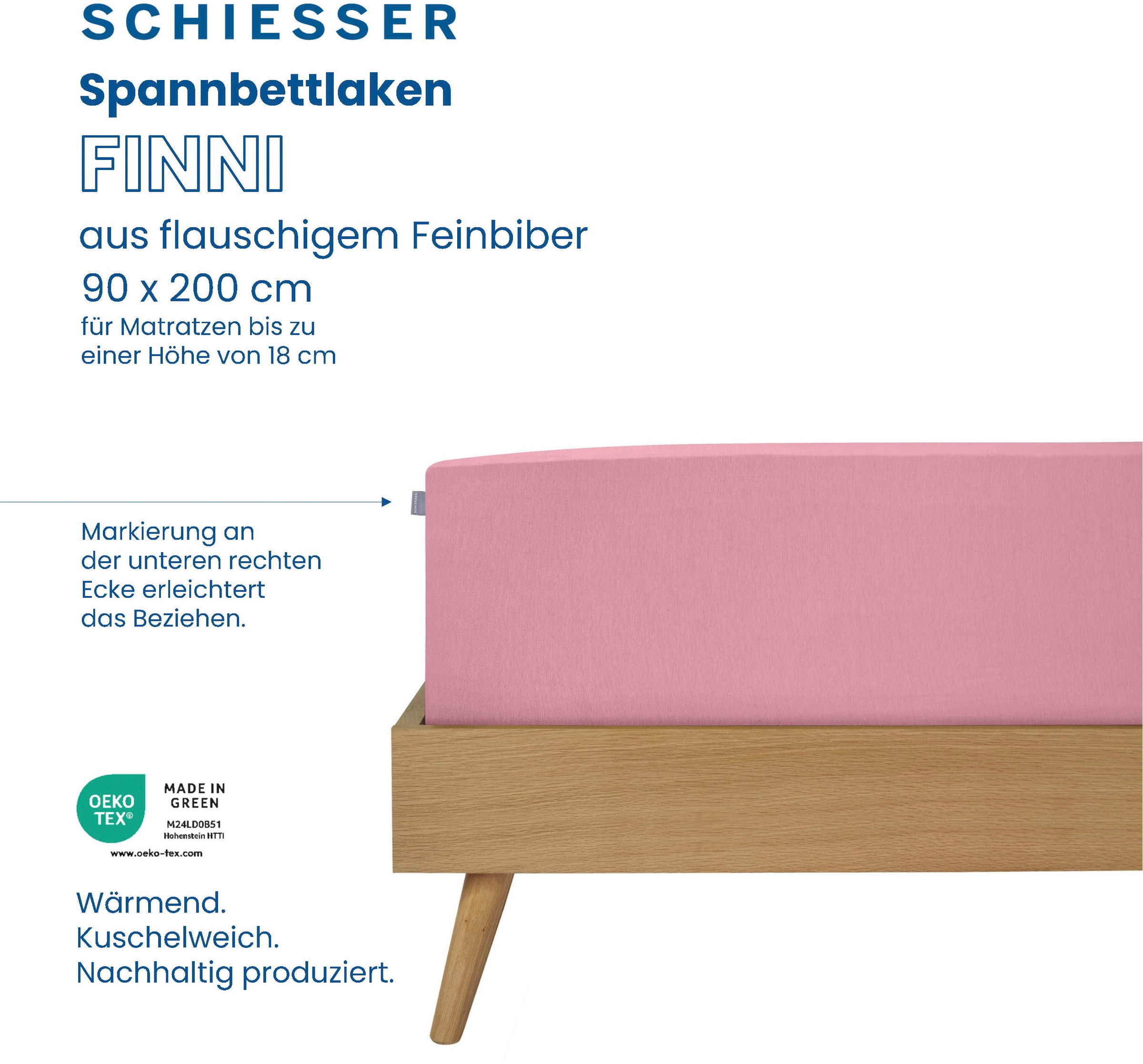 Schiesser »Finni aus wärmender Baumwolle« für Matratzen bis zu 18 cm Höhe, Made in Green