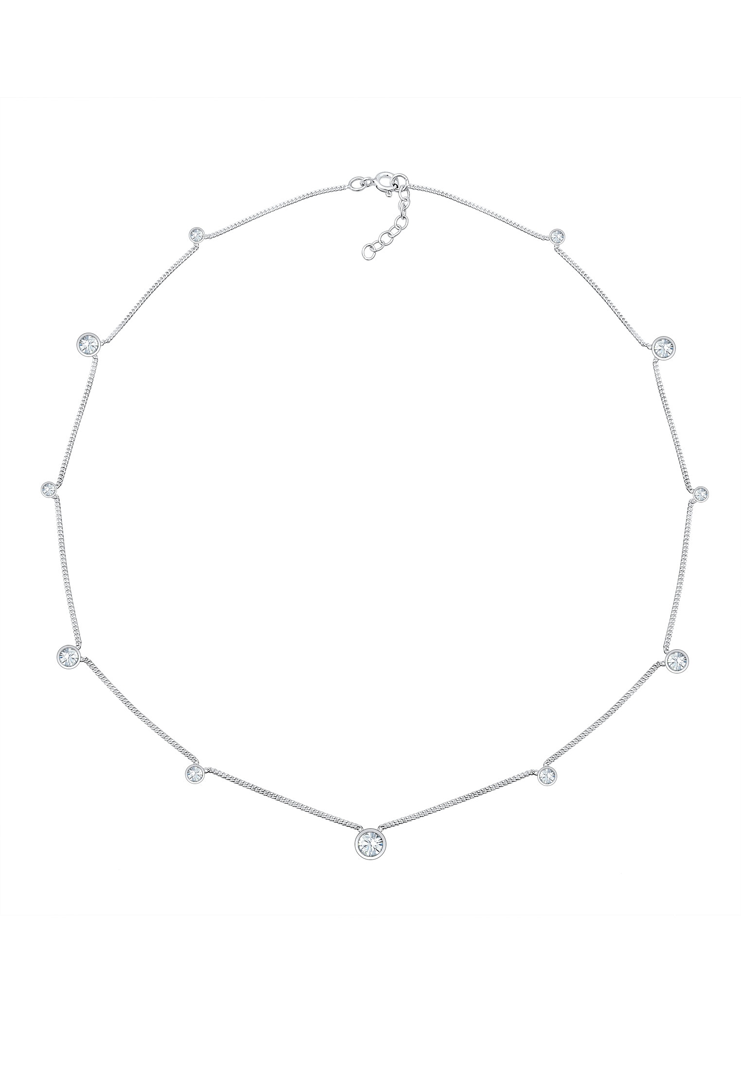 Elli Collierkettchen »Glas Kristalle Weiß 925 Sterling Silber«