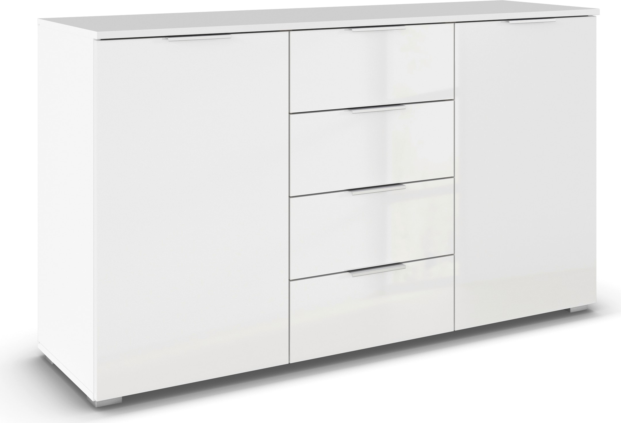 rauch Kommode »Sideboard Kombikommode Schubladenkommode AGORDO«, Breite 140 cm mit 4 Schubkästen und 2 Türen, inkl. 3er-Set Filzboxen