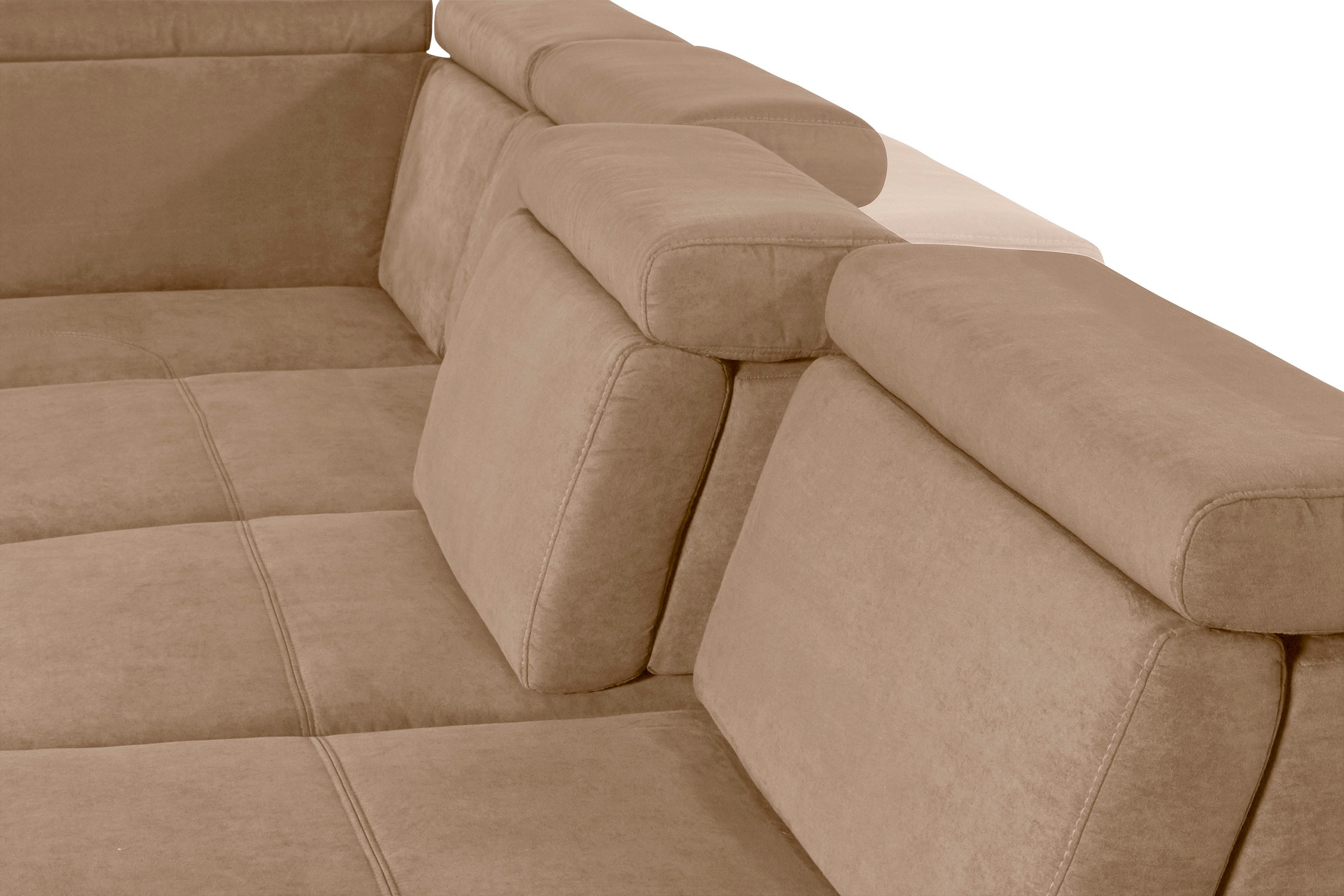 sit&more Wohnlandschaft »Gizeh U-Form«, 15 cm Fußhöhe, inklusive Sitztiefenverstellung und Kopfteilverstellung