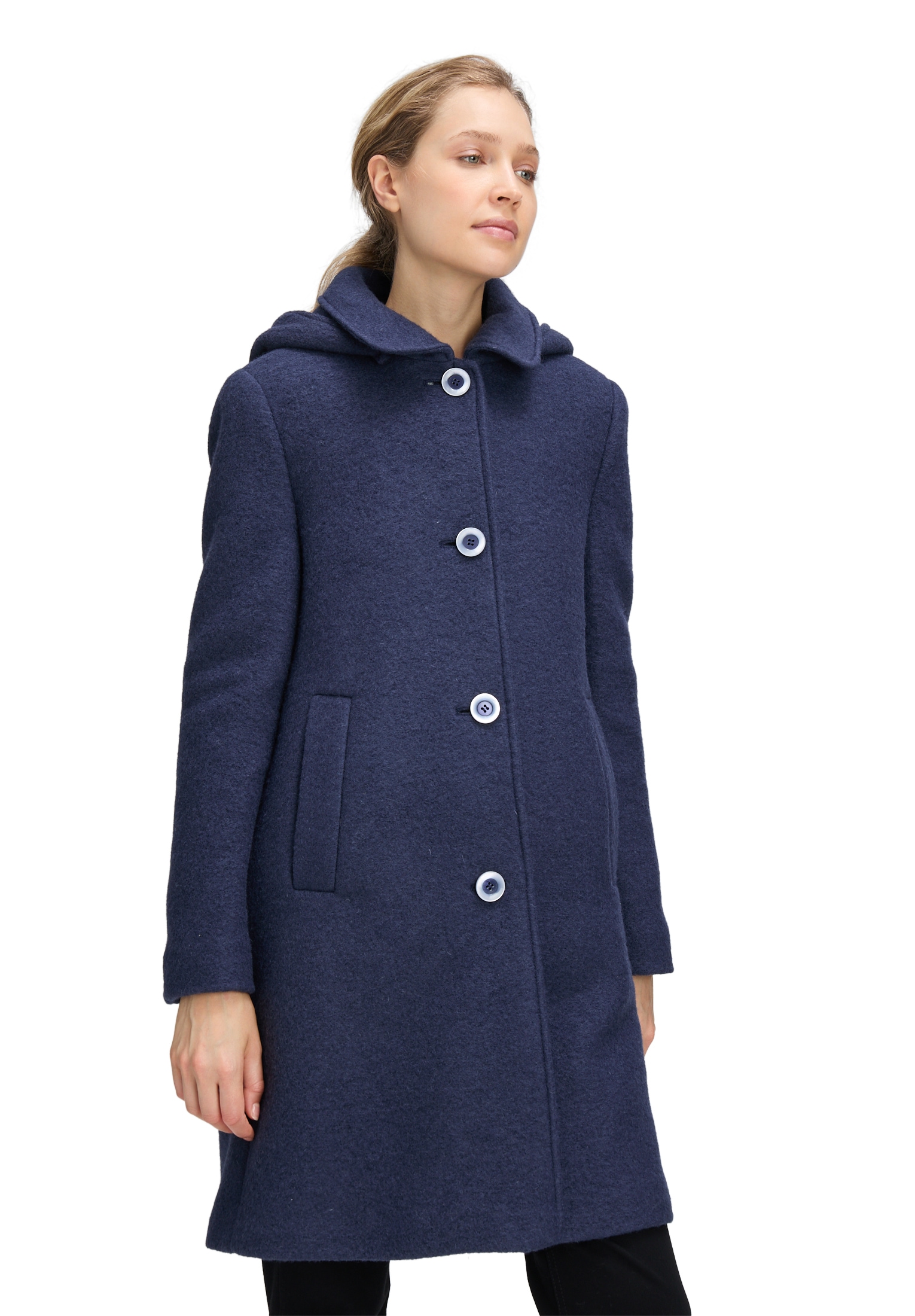 Betty Barclay Wolljacke "Damen Wollmantel mit abnehmbarer Kapuze" mit Kapuz günstig online kaufen