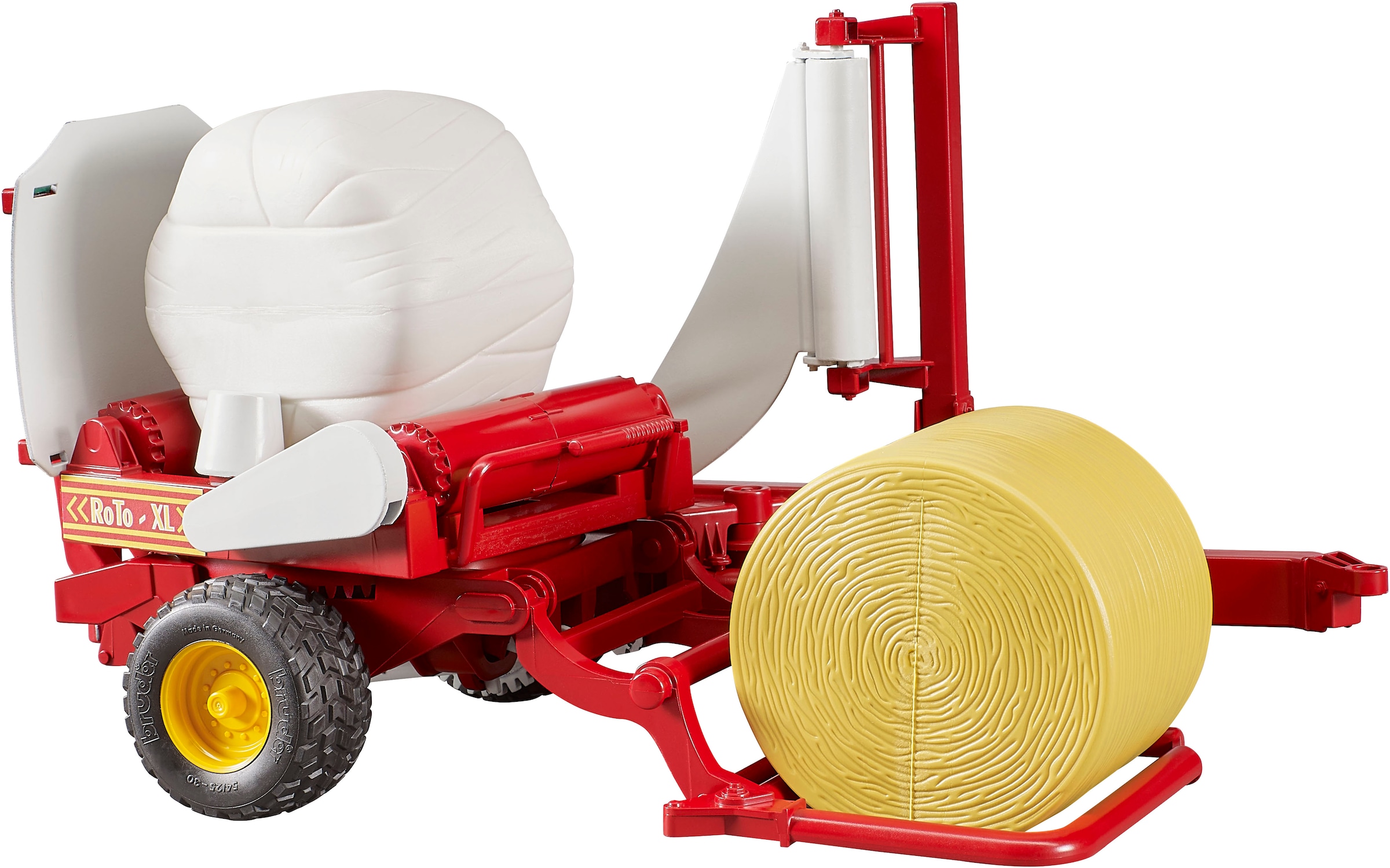 Bruder® Spielzeug-Landmaschine »Ballenwickler 38 cm mit Rundballen ocker/weiss (02122)« Made in Europe