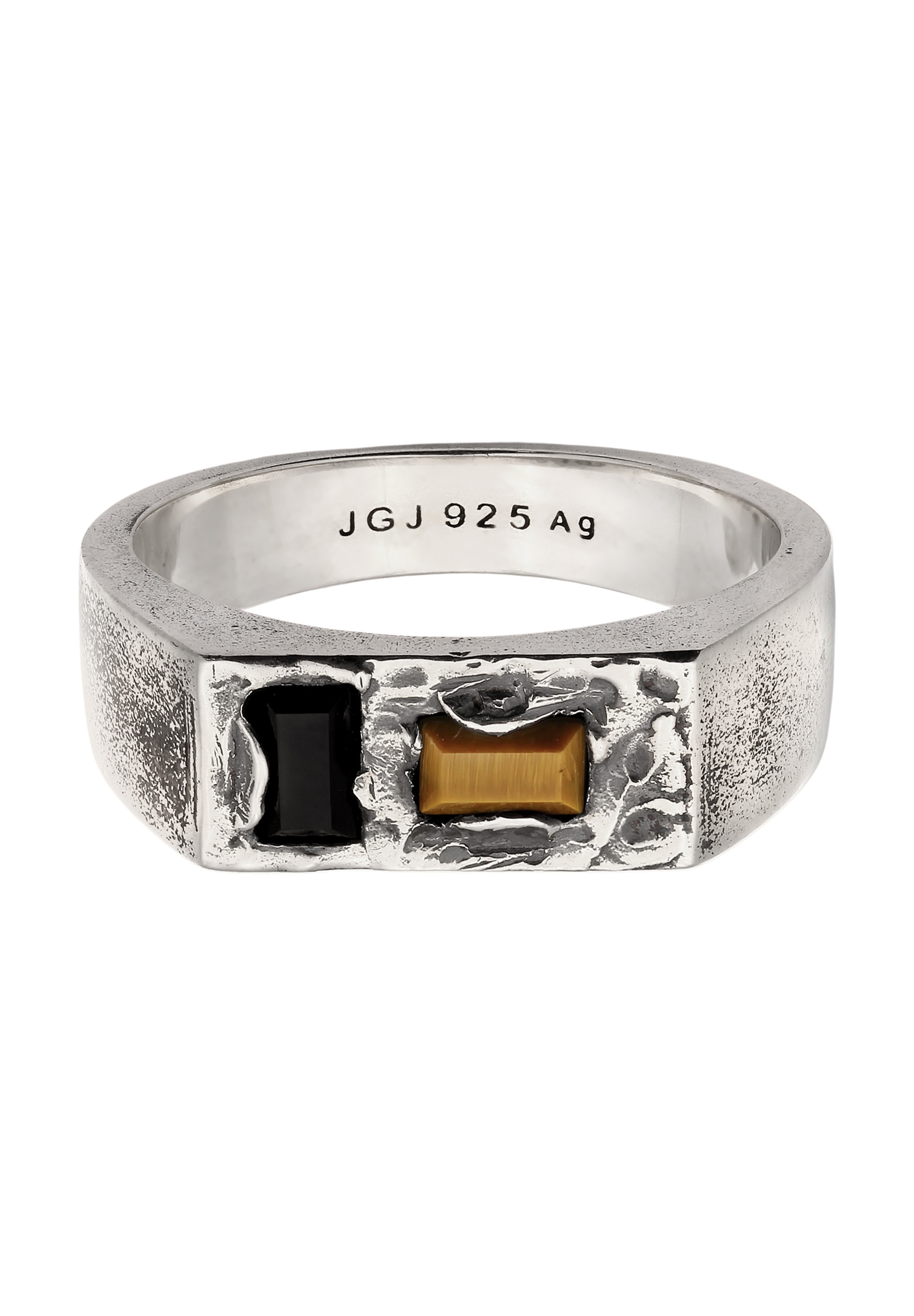 HAZE & GLORY Siegelring »Ring Siegelring Onyx Schwarz Tigerauge Braun 925 Sterling Silber«