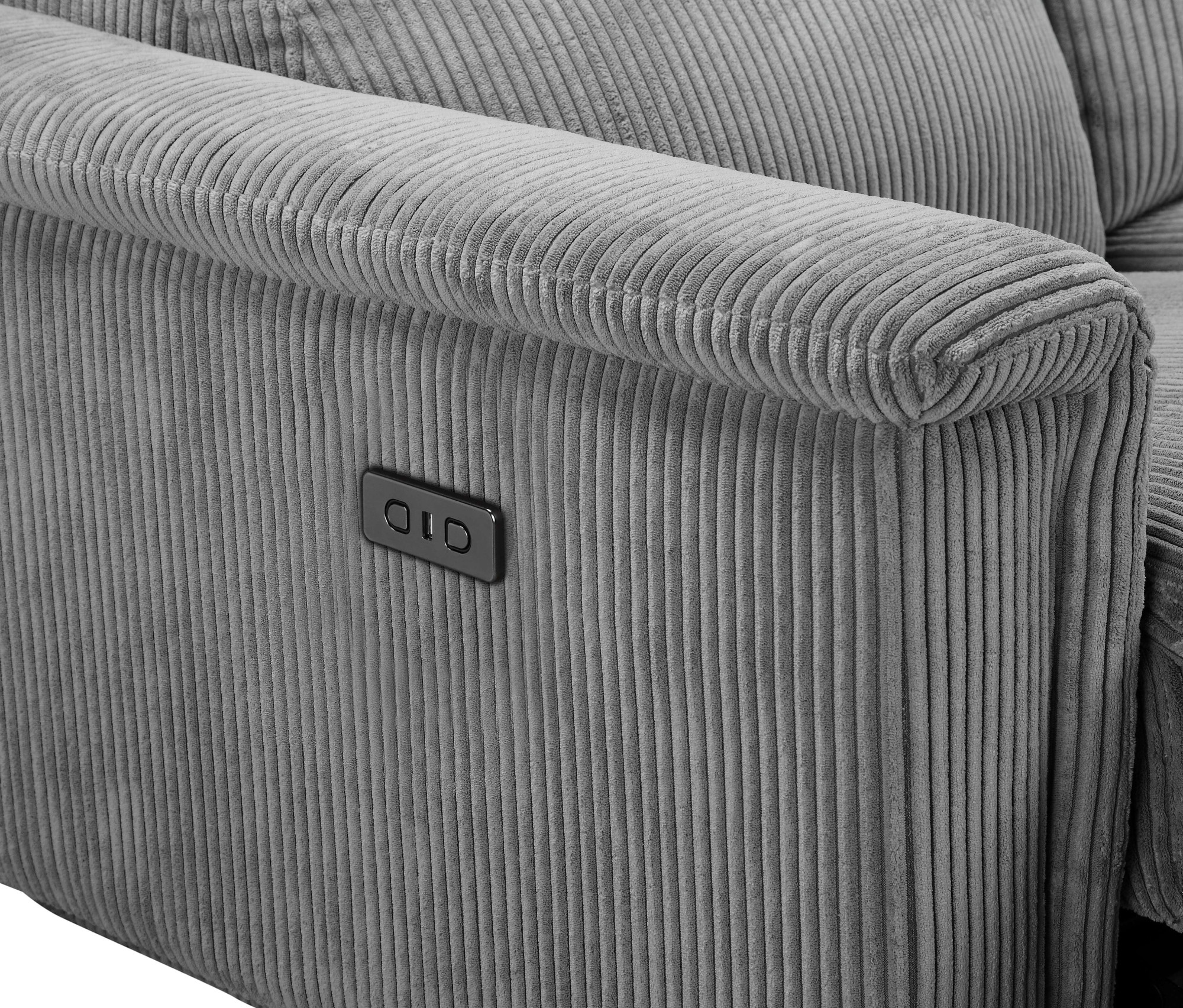 Home affaire 3-Sitzer »Lund Cord, mit manueller o. elektrischer Relaxfunktion in 2 Sitzen,«, USB-C, Kopfteilverstellung, Breite 222 cm
