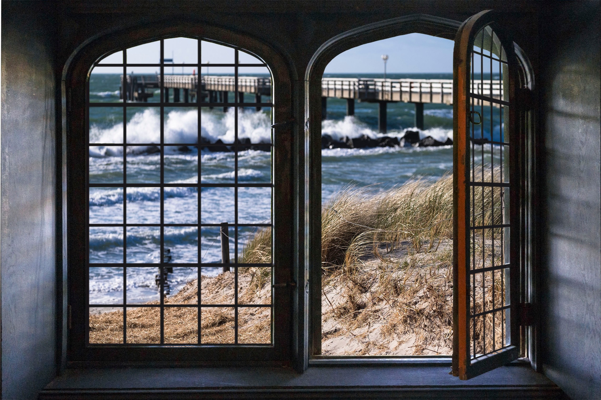 queence Wandsticker »Nordsee«, Wandsticker, Wandbild, selbstklebend, 3D, Fenster