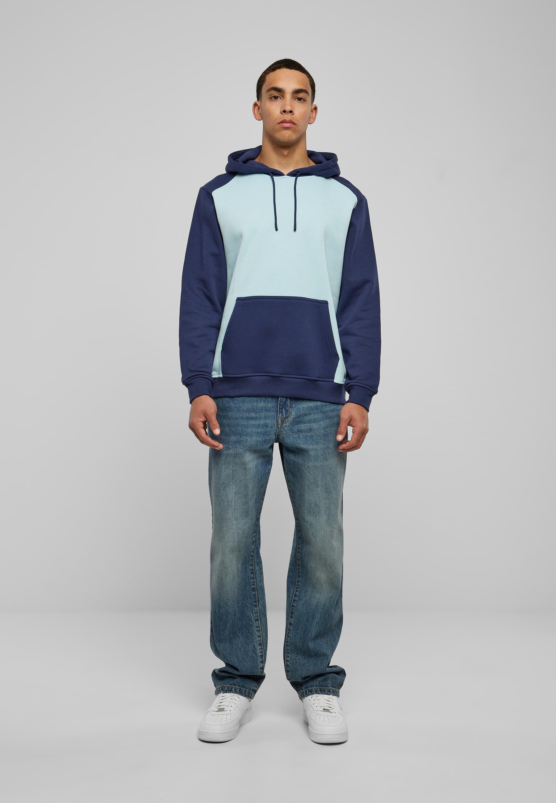 URBAN CLASSICS Sweater »Urban Classics Herren 2-Tone Fake Raglan Hoody«, (1 tlg.)
