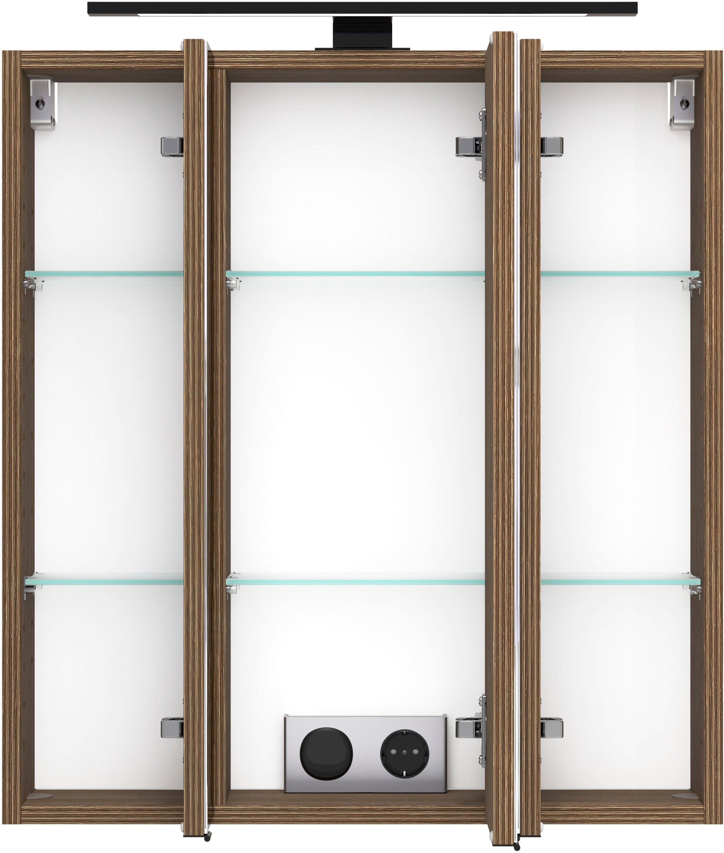 welltime Spiegelschrank, Welltime, Breite 60 cm, gedämpfte Scharniere, inkl. Steckdose