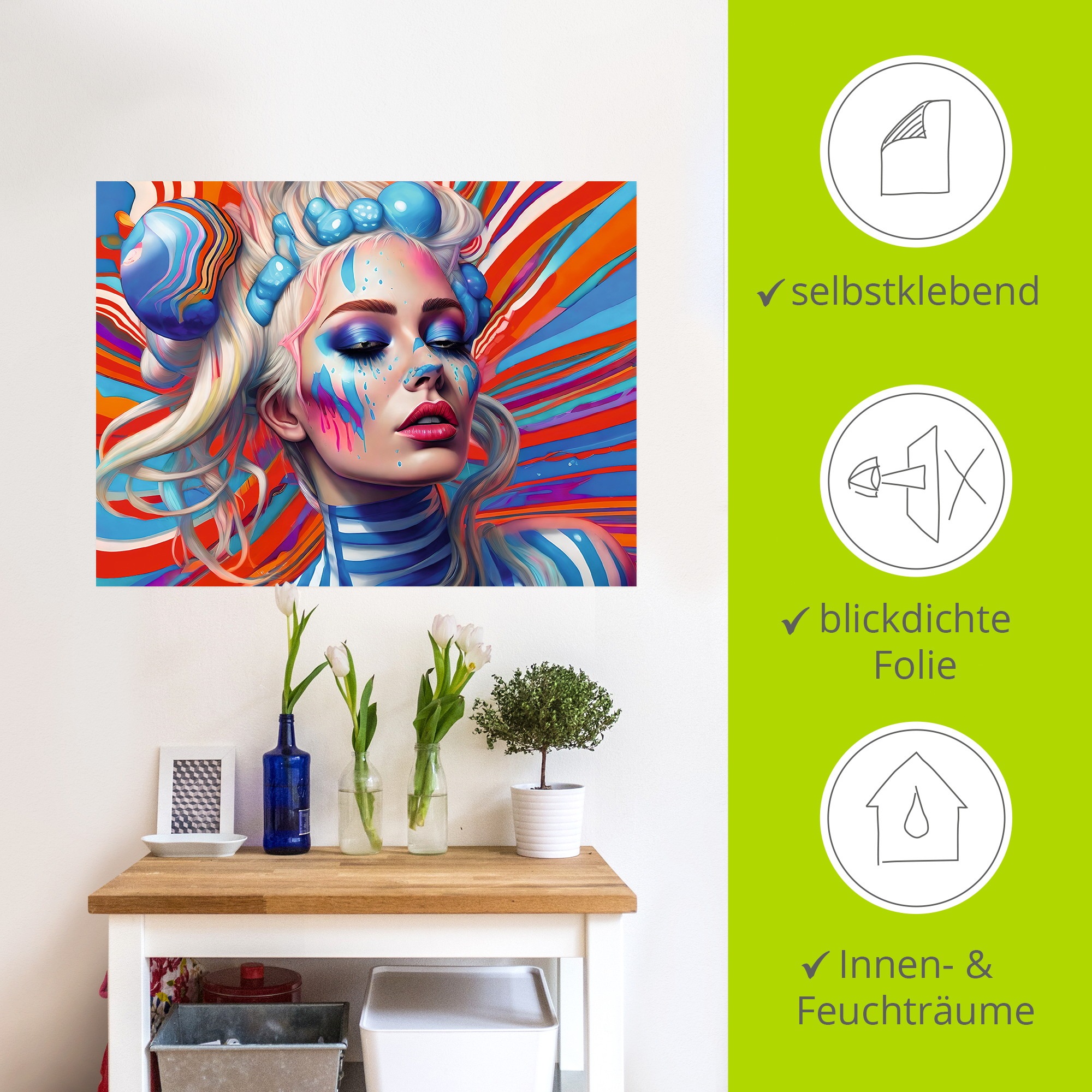 Wandbild ARTLAND "Psychedelisch blond II", farbe bild(er): farbig, B:80cm H:60cm, Bilder, als Alubild, Leinwandbild, Poster, Wandaufkleber in verschied. Größen 2