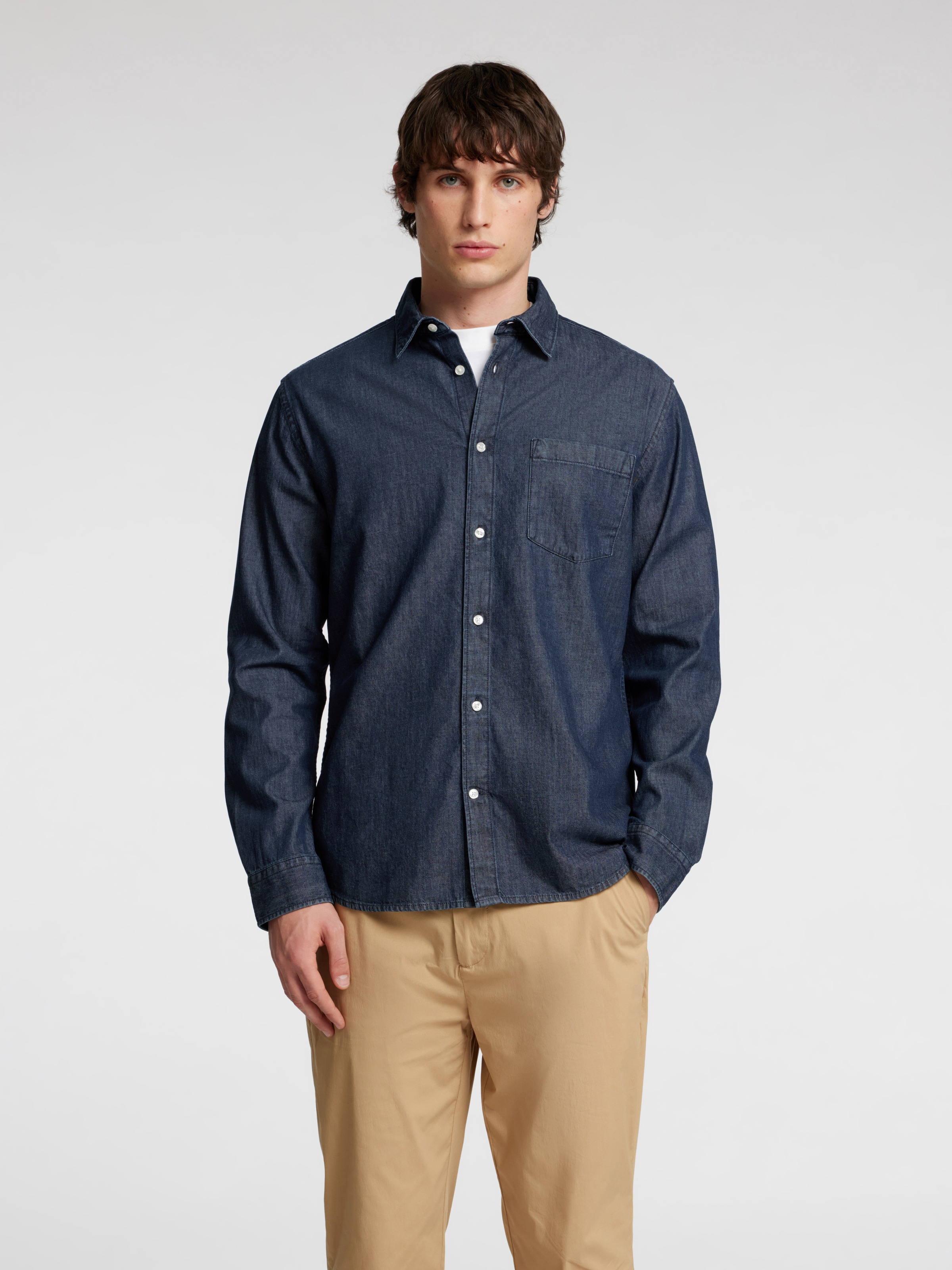 SELECTED Langarmhemd "SLHREGCARLO DENIM LS SHIRT NOOS" Baumwolle, regular f günstig online kaufen
