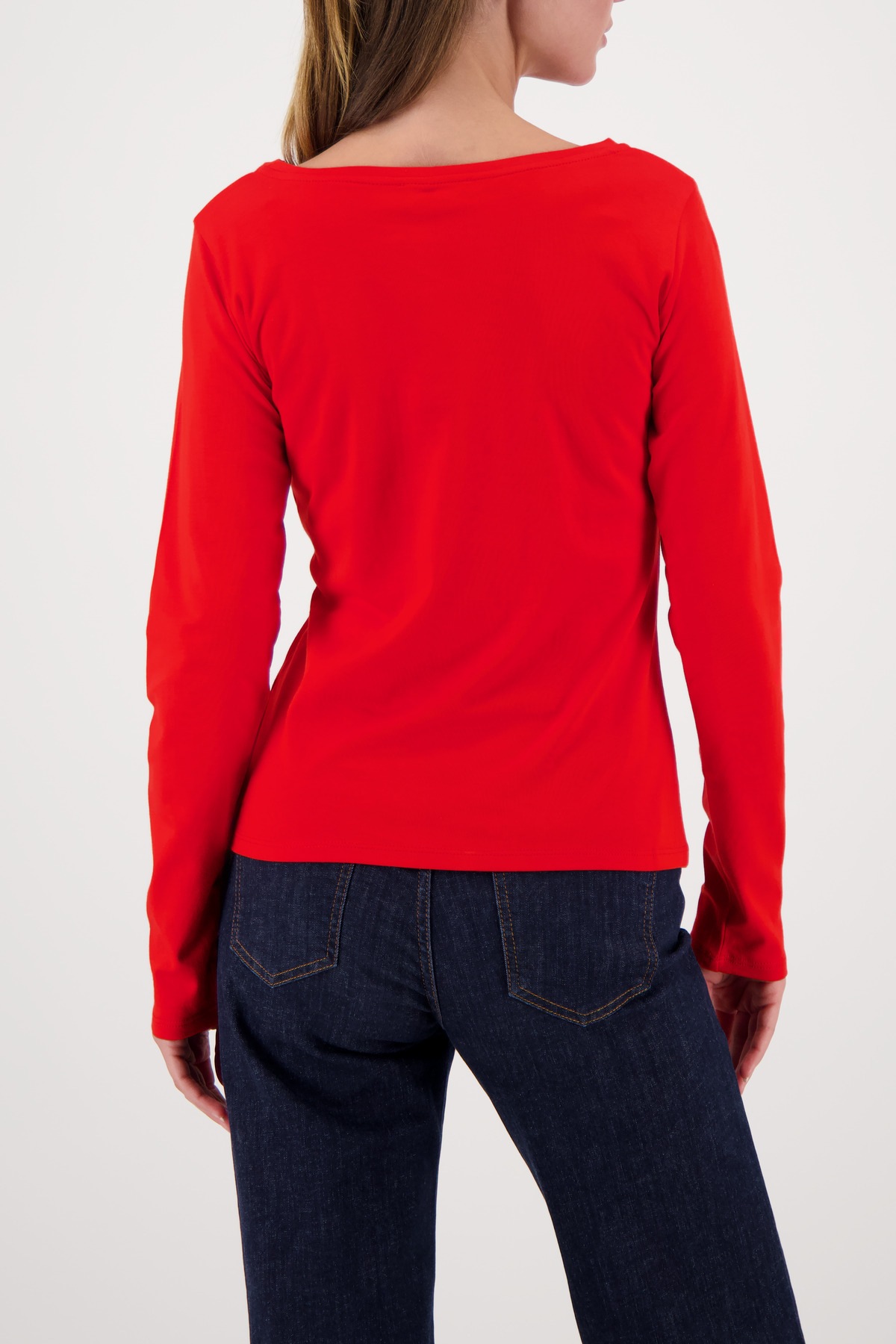 Thumbnail - Monari Langarmshirt "Shirt Dreams" U-Boot-Ausschnitt, Regular Fit, mit Schriftzug