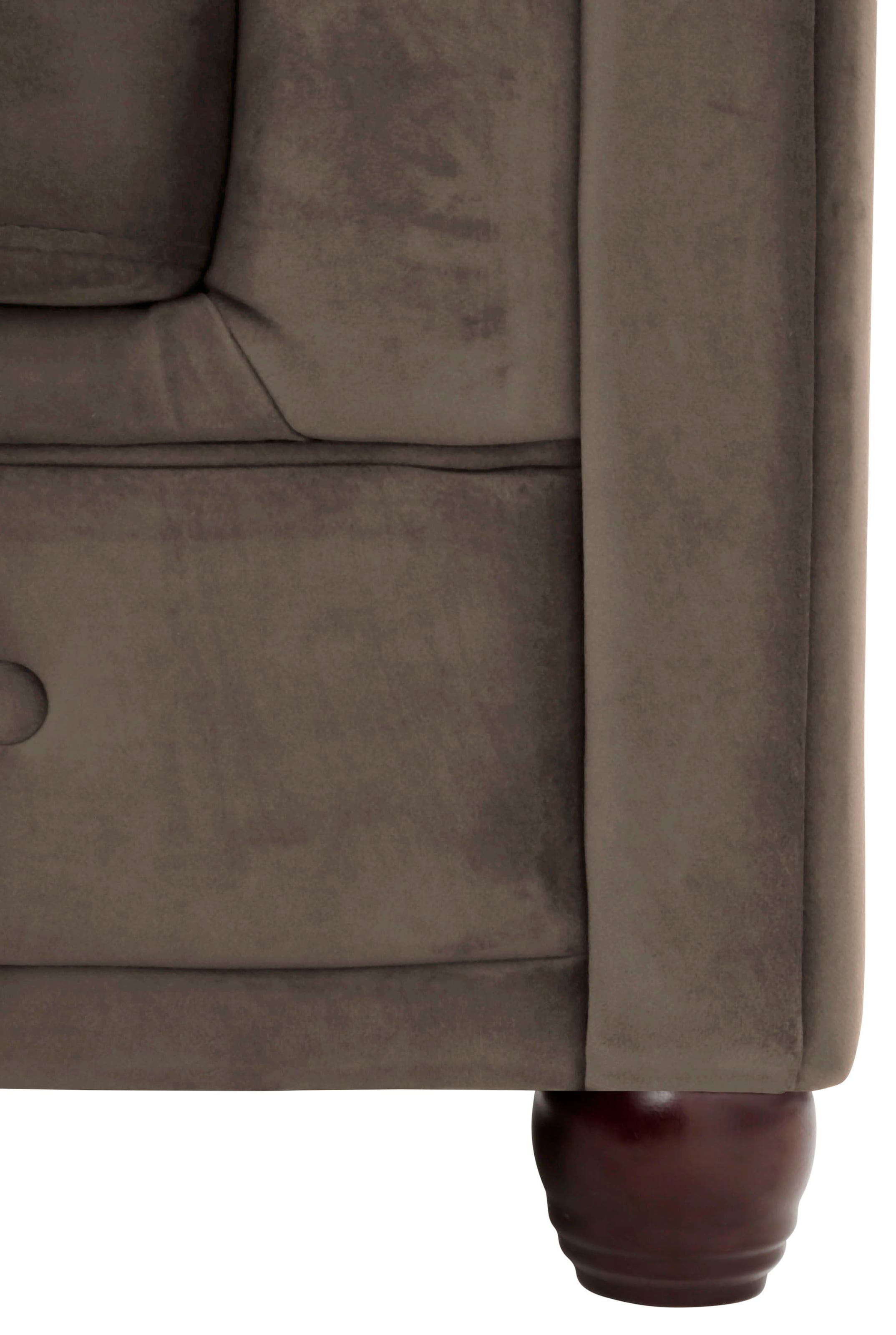 Home affaire Chesterfield-Sofa »New Castle L-Form«, hochwertige Knopfheftung in Chesterfield-Design, B/T/H: 255(171/72)