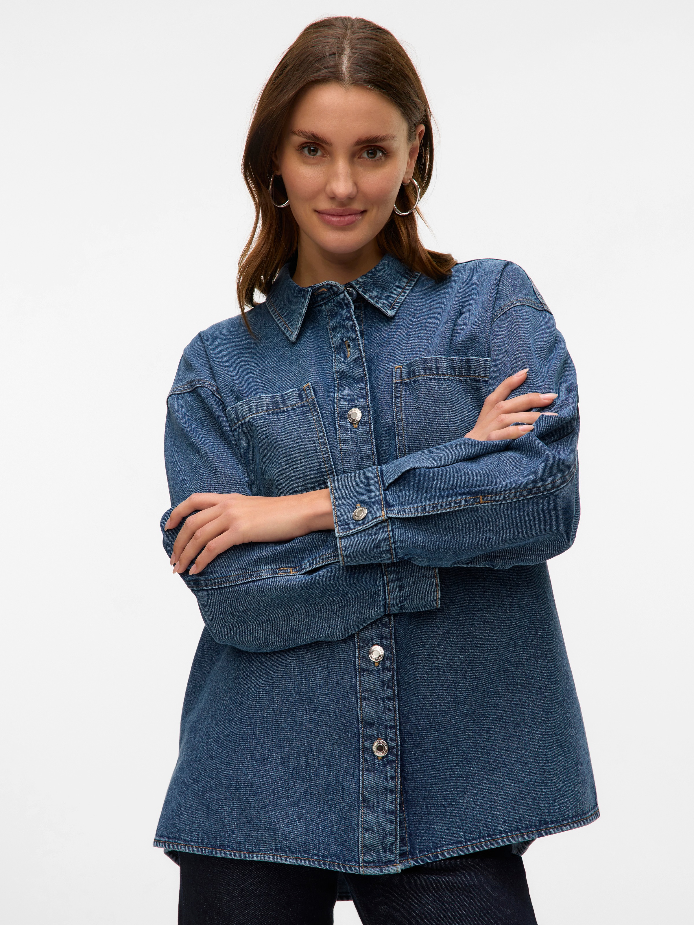 Vero Moda Jeansbluse "VMJENNIE LS OVERSIZE DENIM SHIRT GA NOOS" günstig online kaufen