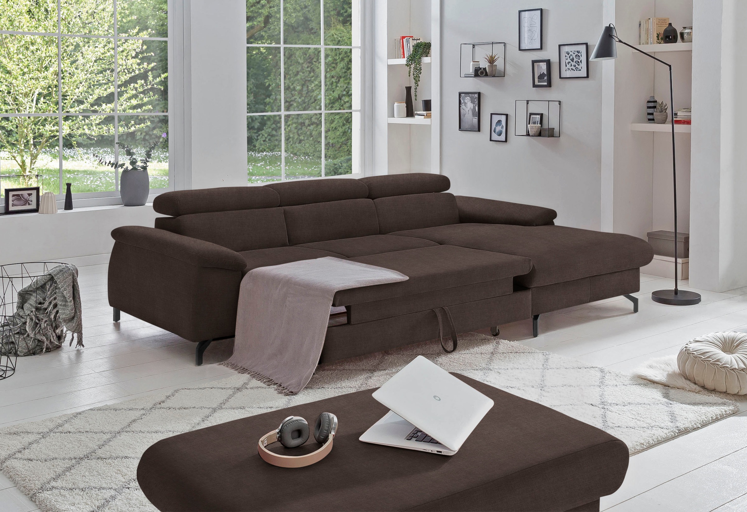 COTTA Ecksofa »Kitty L-Form«, mit Kopfteilverstellung, wahlweise mit Bettfunktion & Bettkasten