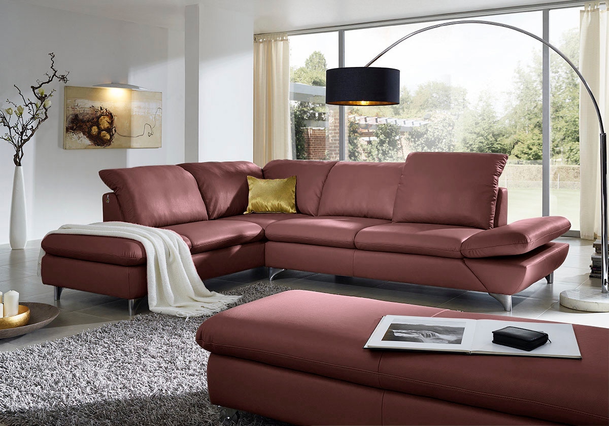 W.SCHILLIG Ecksofa "Taoo, elegant und zeitlos, bequem, L-Form, Breite 296cm" mit Sitziefenverstellung & Kopfteilverstellung