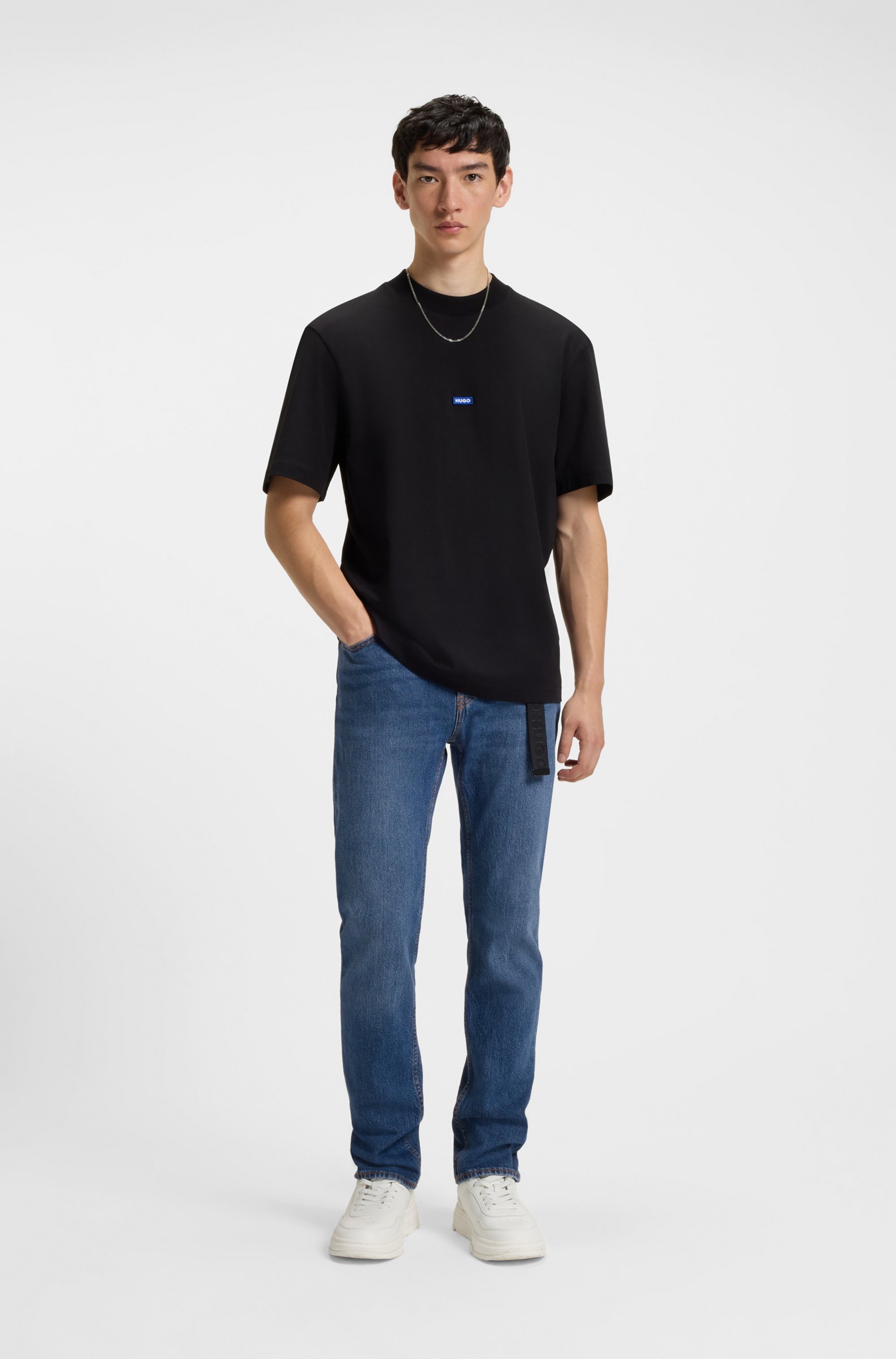 HUGO Blue Slim-fit-Jeans »Ash« mit Stone-washed-Finish