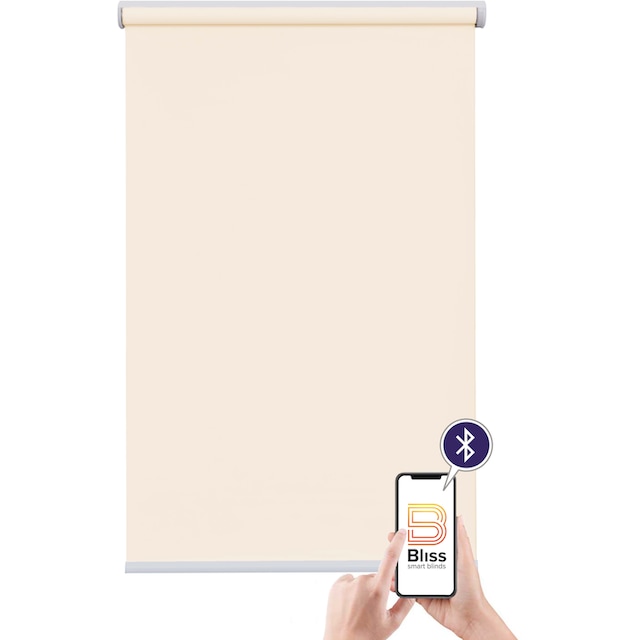 sunlines Elektrisches Rollo »Akkurollo Upcycling appgesteuert, blickdicht,  Sunlines«, blickdicht, ohne Bohren, appgesteuert via Bluetooth, nachhaltig  kaufen | BAUR