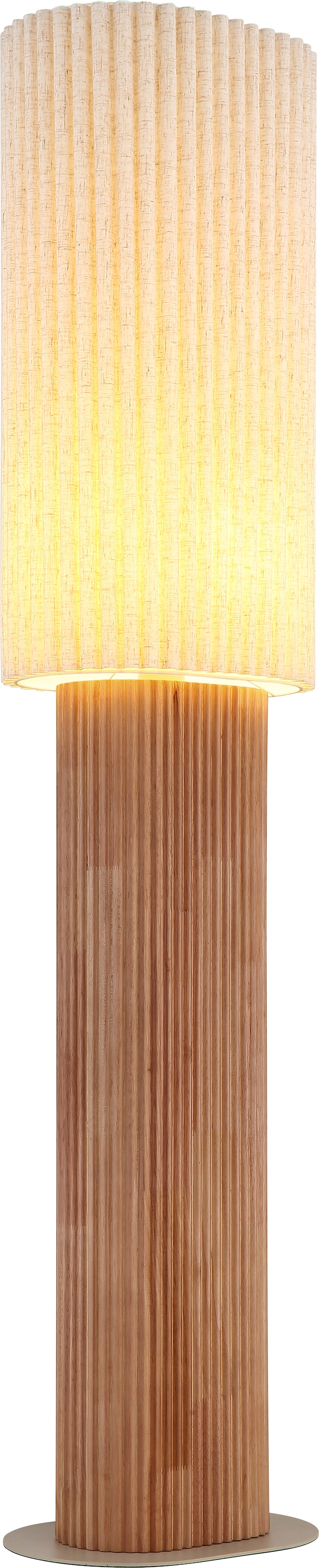 GLOBO LIGHTING Stehlampe »JANNIE« E27 1 Stk. Stehleuchte Holz & Leinen, gemütlich, natürlich & stilvoll