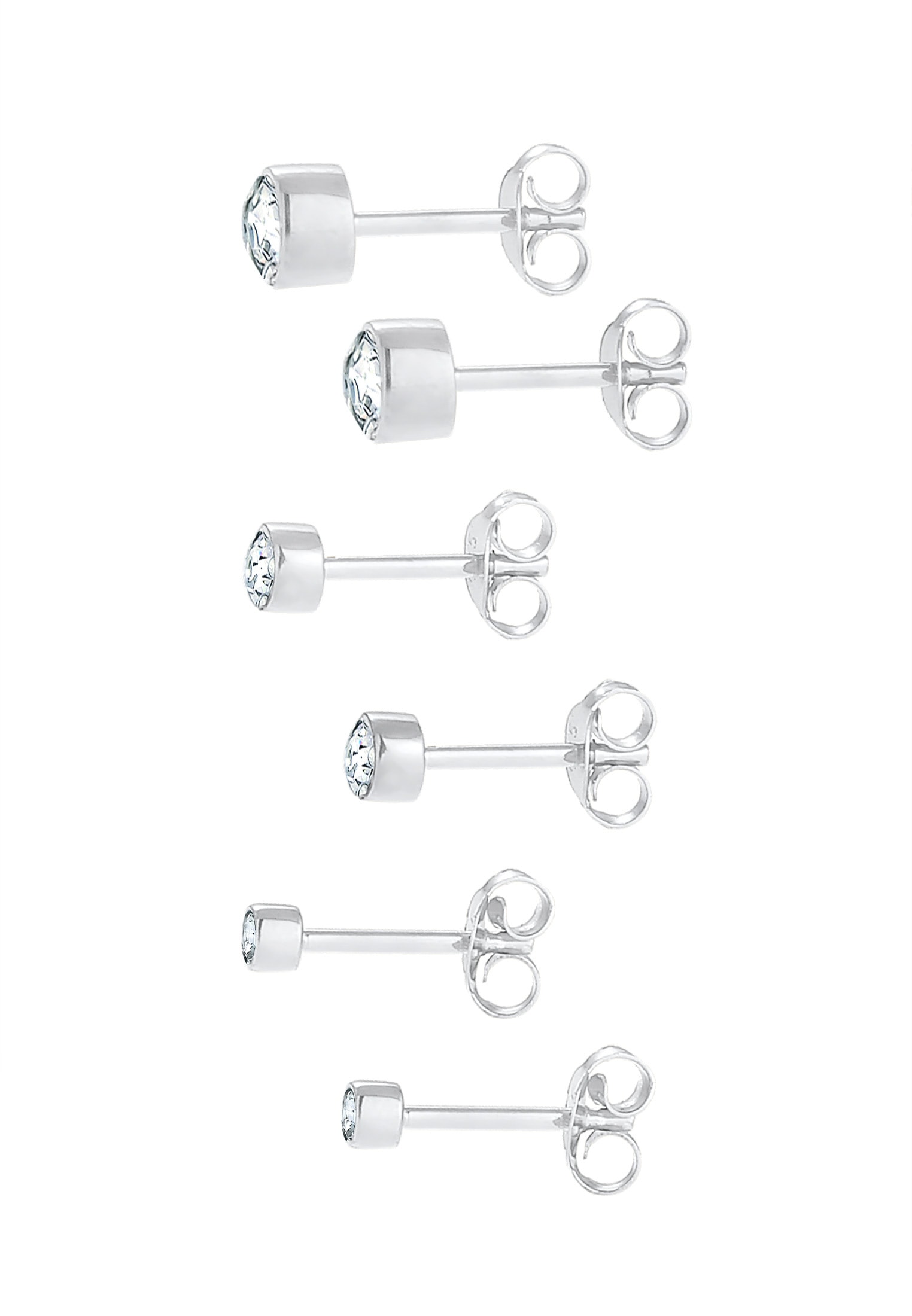 Elli Ohrring-Set »Stecker Kristalle (3 tlg) 925 Silber«