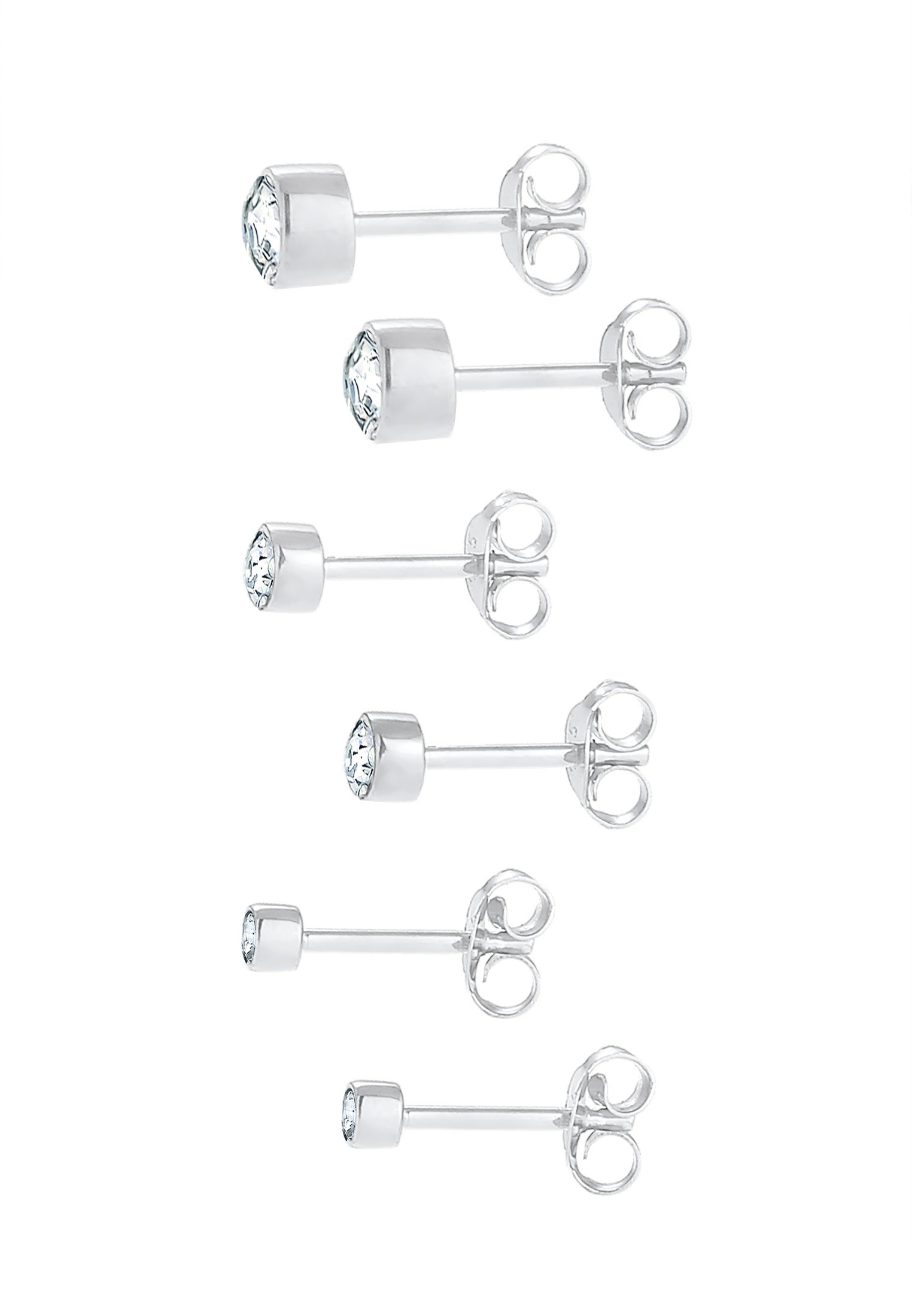 ELLI Stud Earrings Set Silver 3