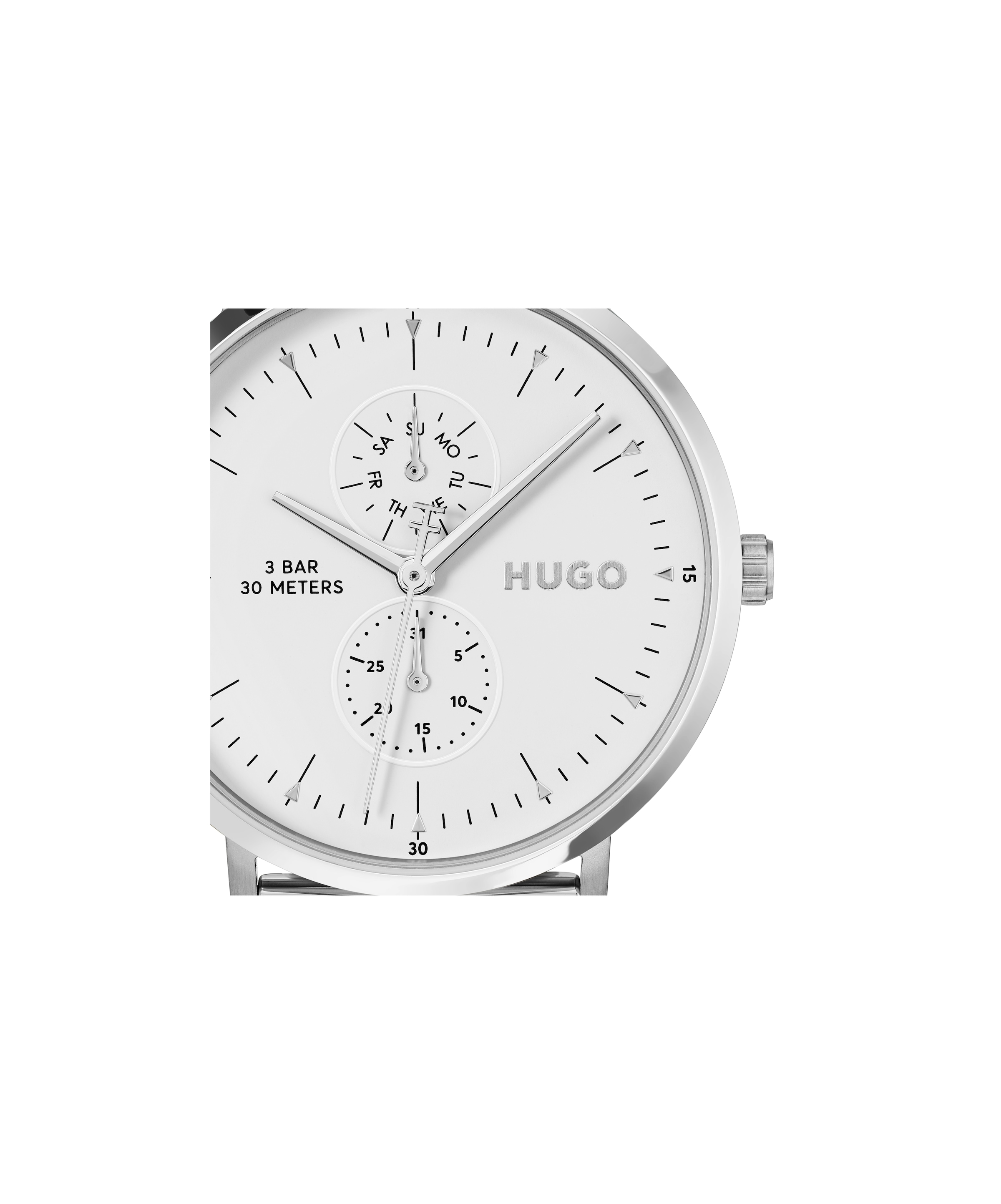 HUGO Multifunktionsuhr »#STYLE« Quarzuhr, Armbanduhr, Herrenuhr, Edelstahlarmband, analog