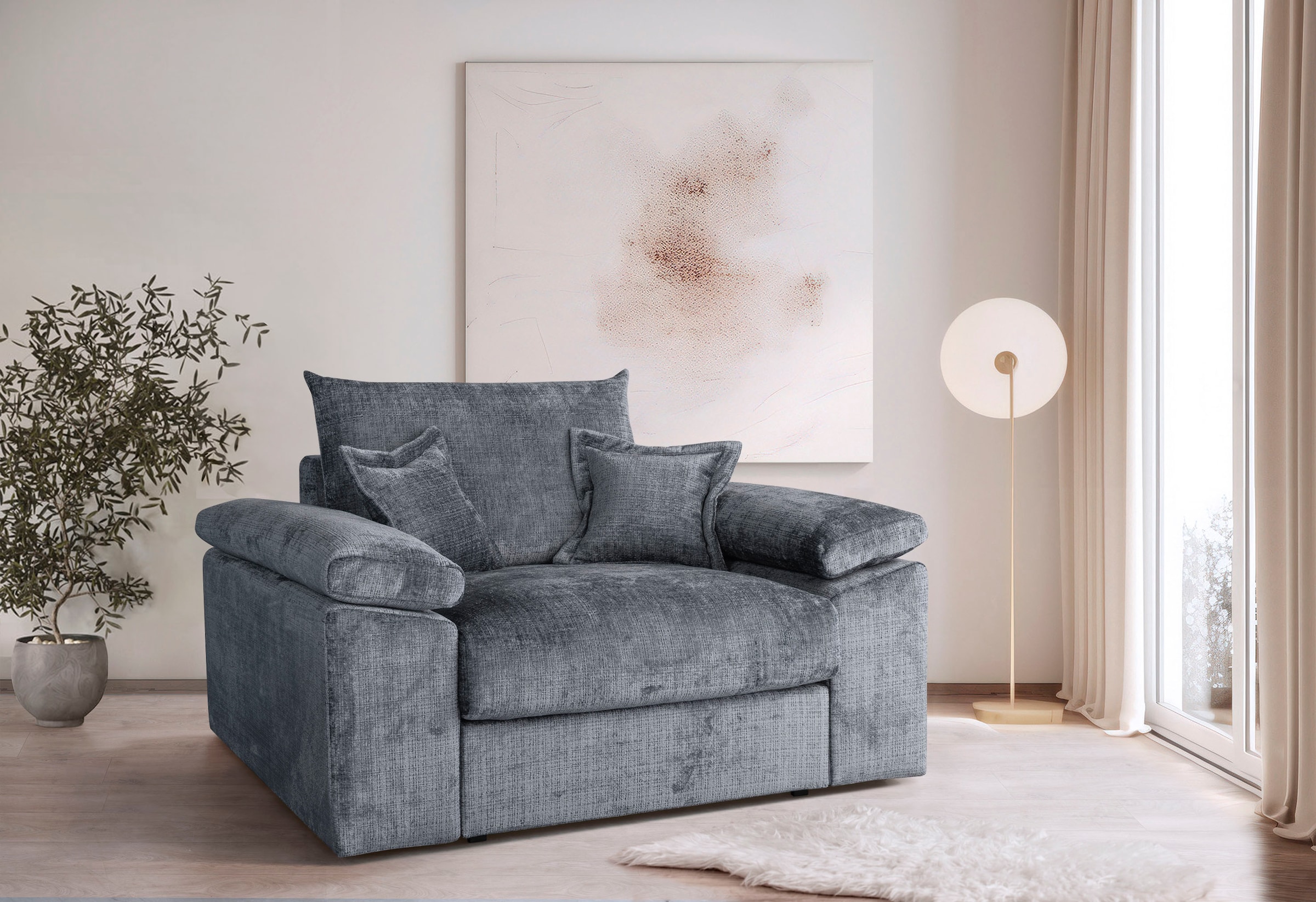 OTTO home XXL-Sessel "Soft&Cosy, B: 151 cm - OTTO. Verlässliche Qualität." Mega-Sessel, Cord oder Chenille-Struktur,mit 2 Zierkissen