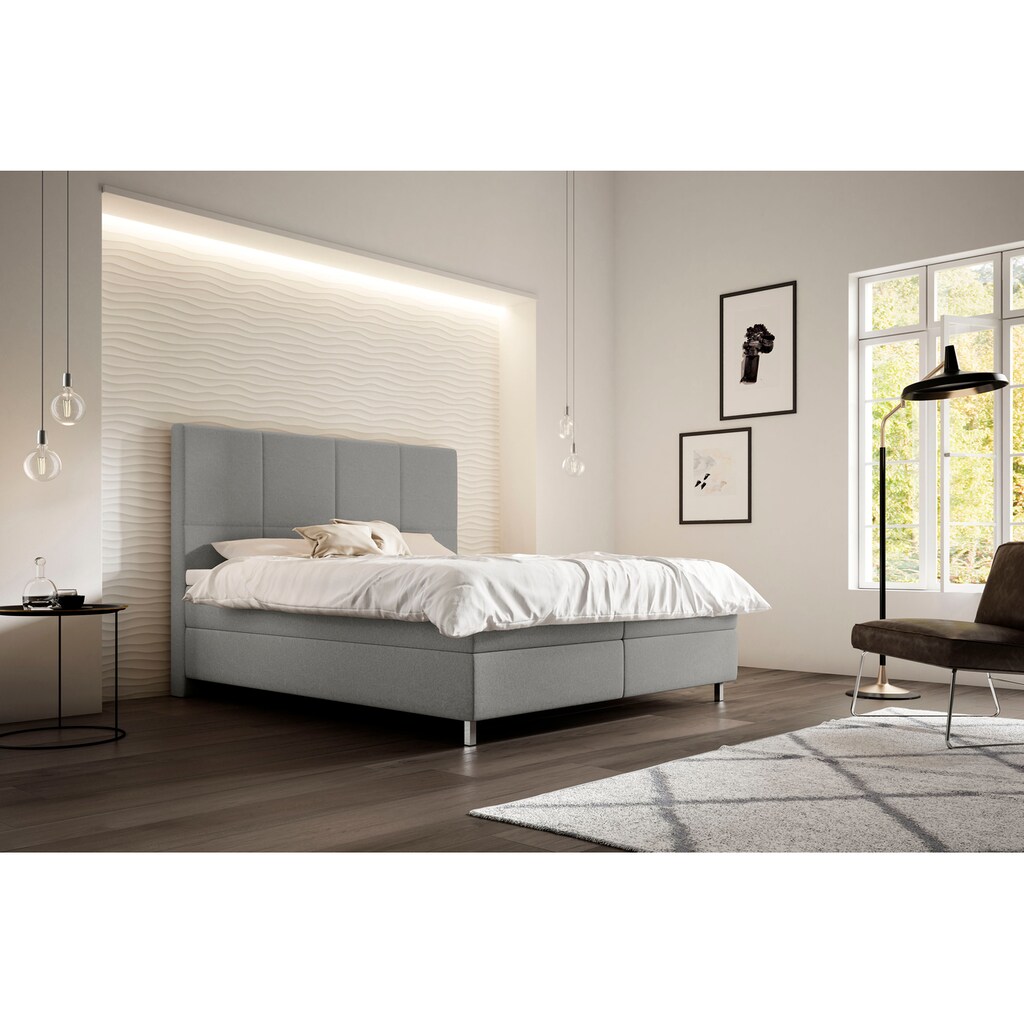 Schlaraffia Boxspringbett »Saga«, inkl. BULTEX® Topper, Metallfuß in Chrom