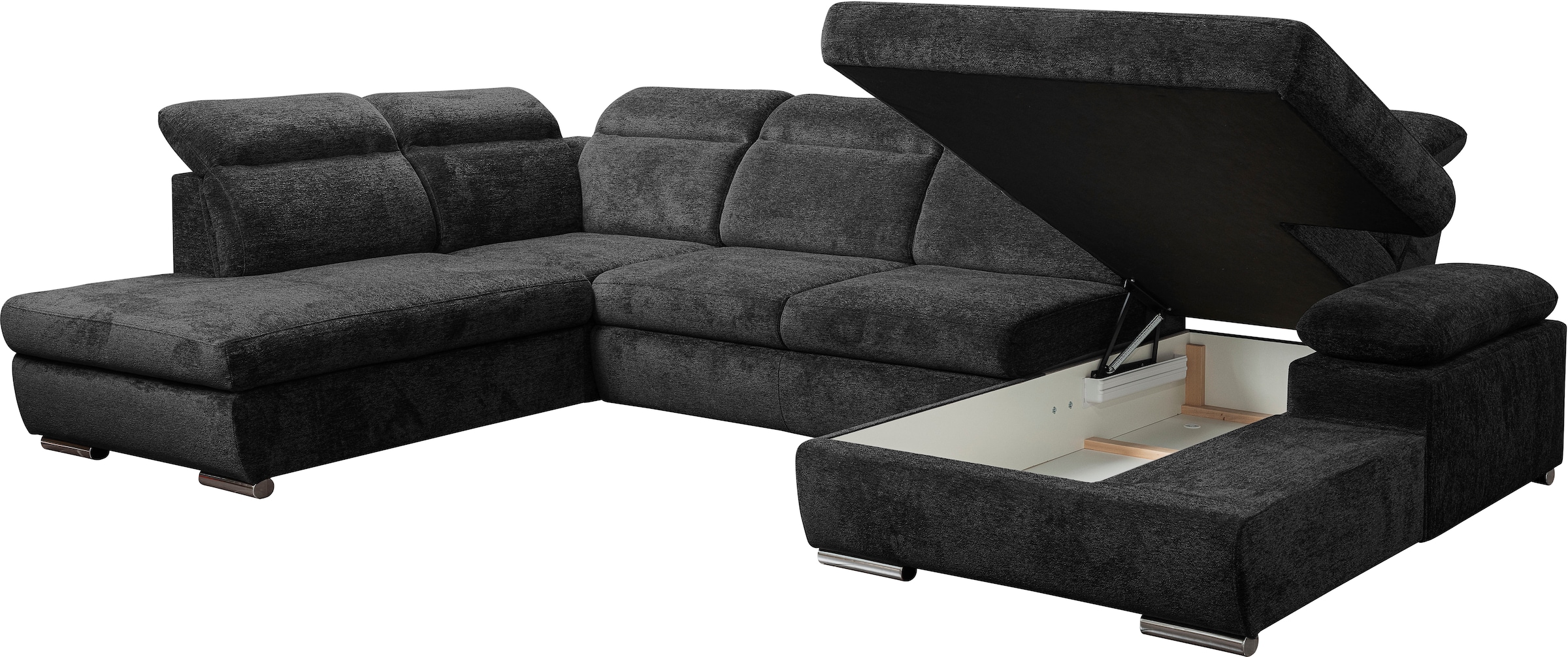 WERK2 Wohnlandschaft »Cordoba inkl. Bett, Bettkasten und Kopfteilfunktion, Breite 359cm«